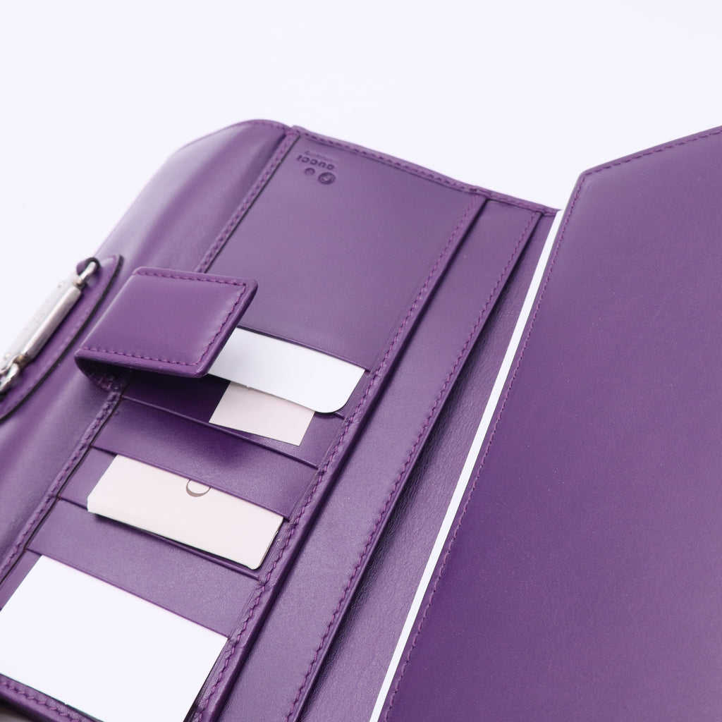 Purple Grained Leather Wallet W20662