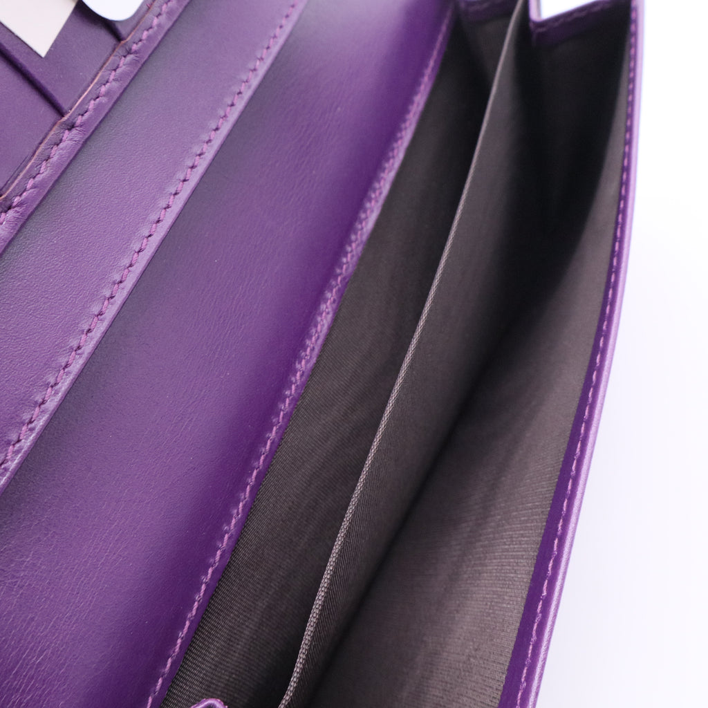 Purple Grained Leather Wallet W20662