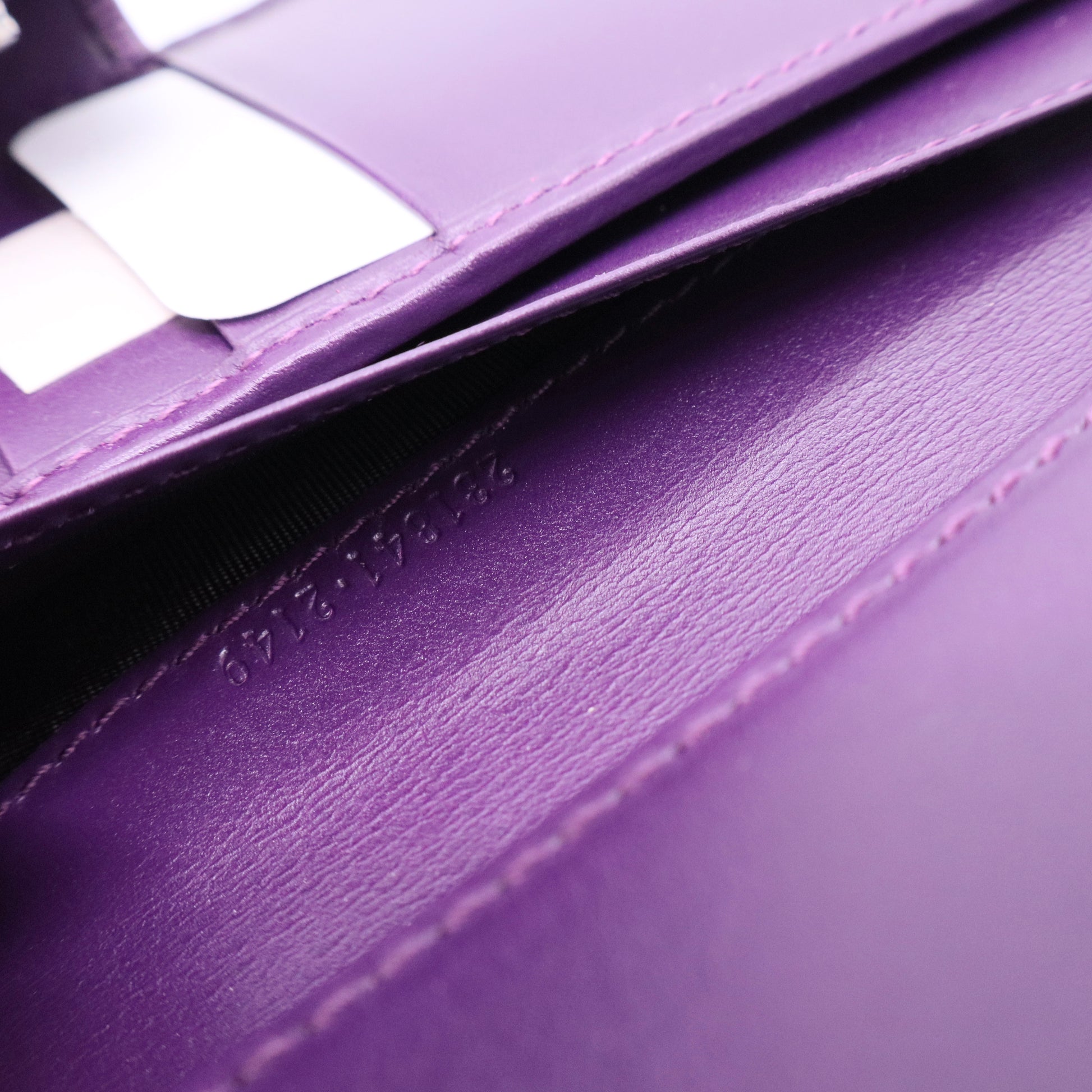 Purple Grained Leather Wallet W20662