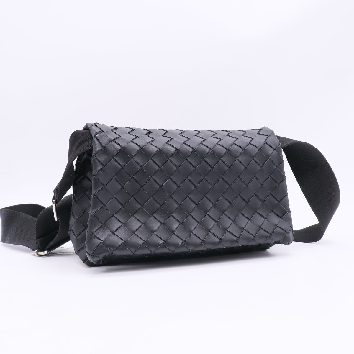 Nappa Intrecciato Small Fold Crossbody Messenger Black Twins LDZ1658