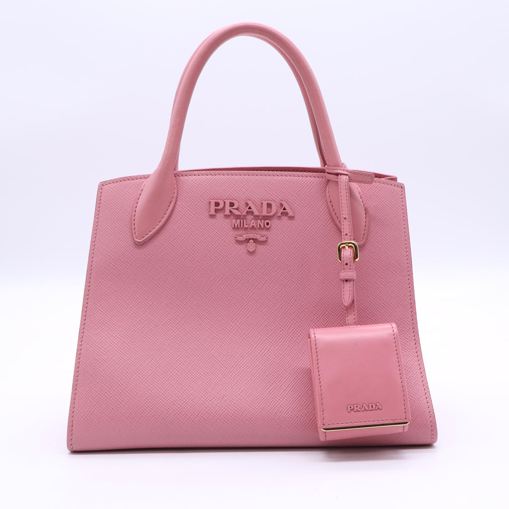 Prada Monochrome Tote Saffiano with City Calf twins LDJ3438