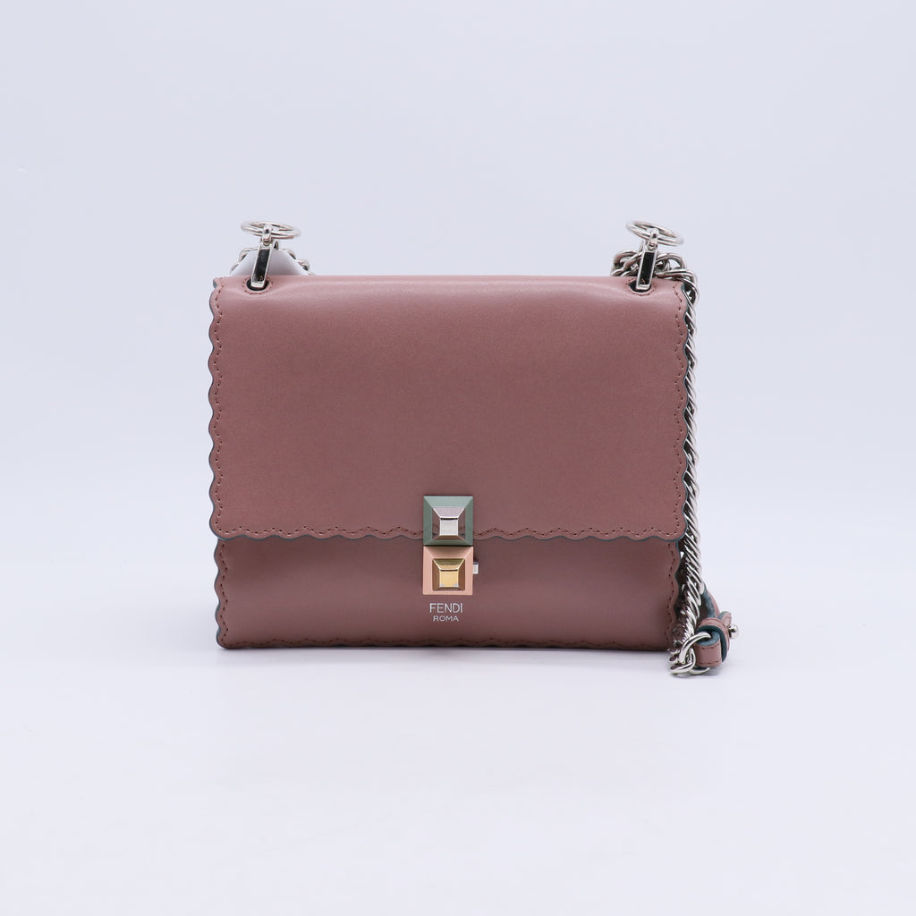 Pink Calfskin Leather Small Kan I Scallop Shoulder Bag B21283