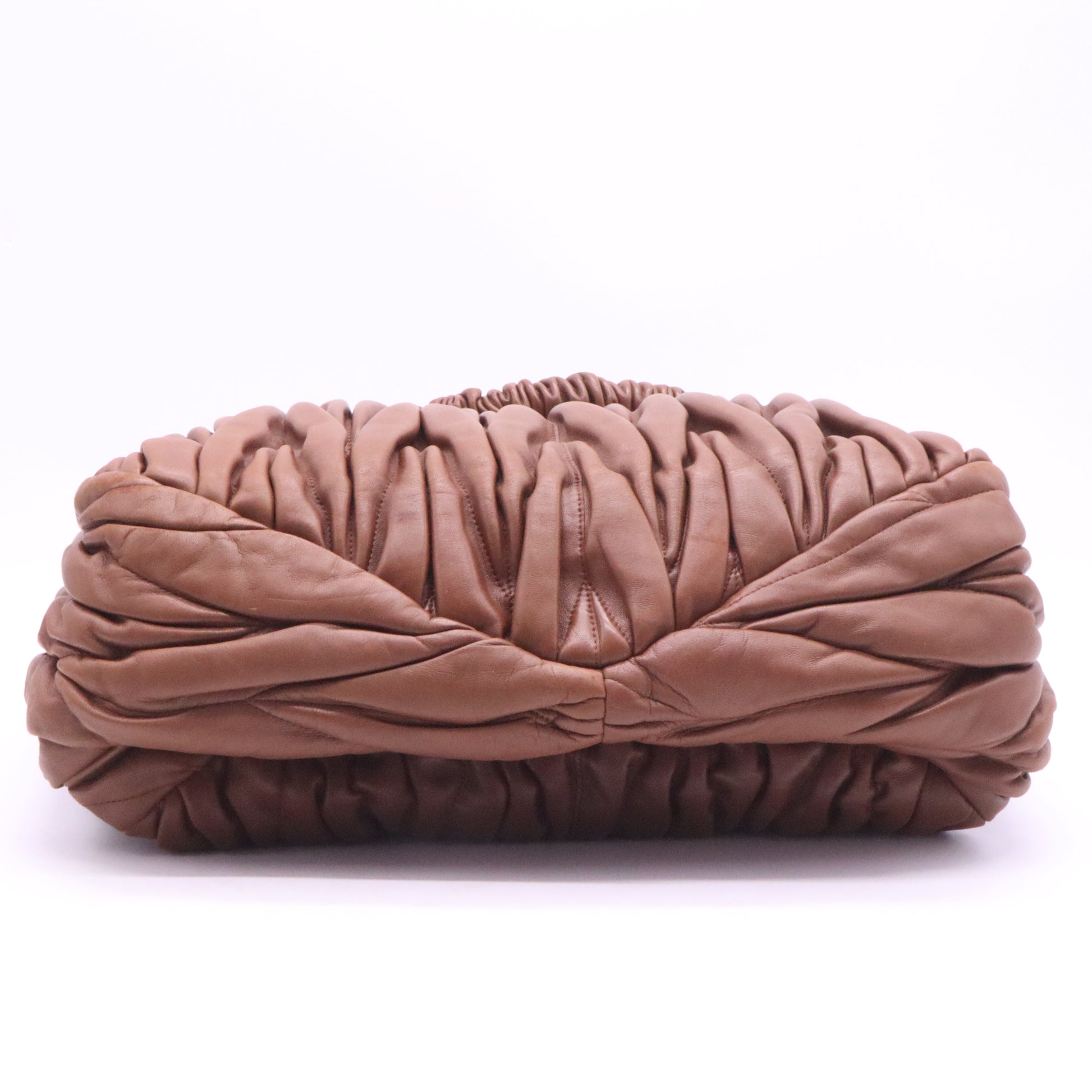 Miu Miu Brown Matelasse Leather Zip Satchel Miu Miu Twins LDJ3949