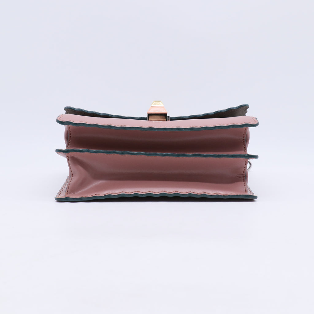 Pink Calfskin Leather Small Kan I Scallop Shoulder Bag B21283