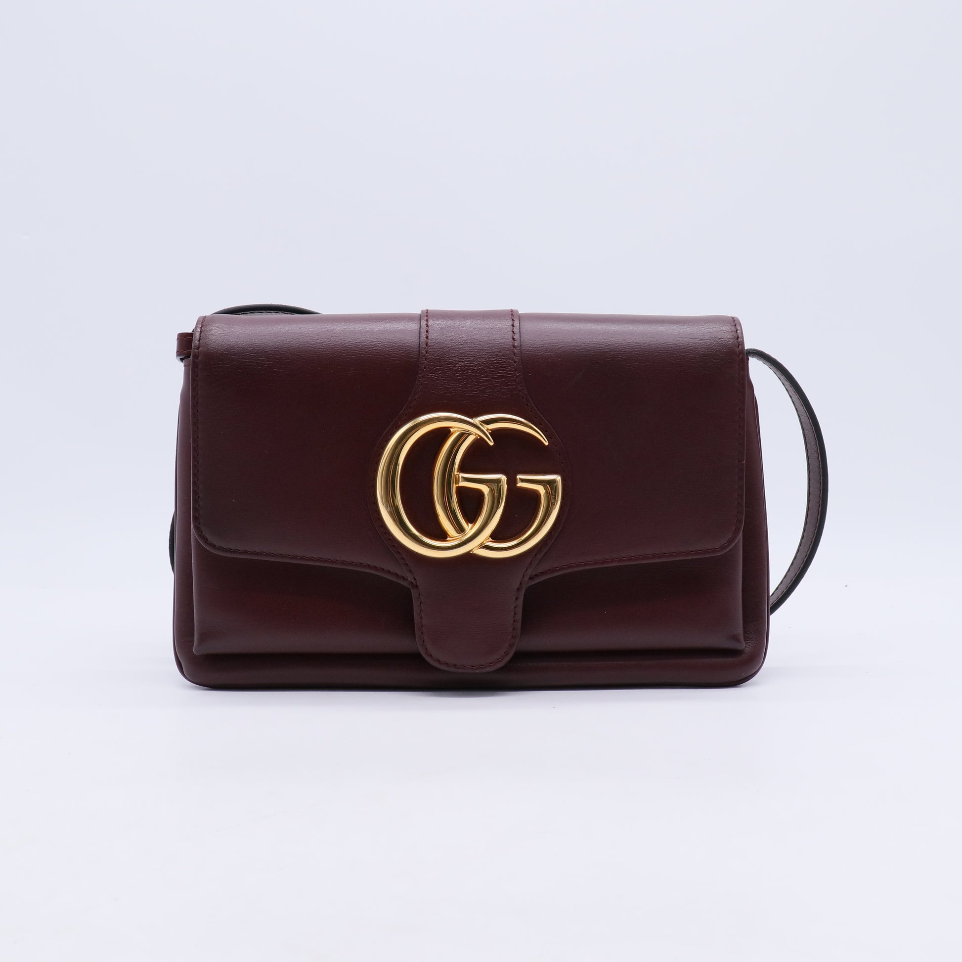 Vitello Palmellato Lux Small Arli Flap Shoulder Bag Vintage Bordeaux B21890