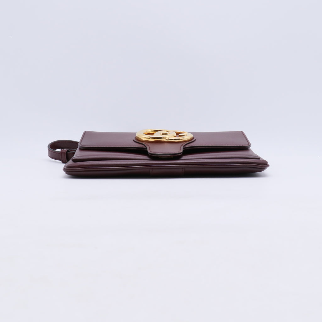 Vitello Palmellato Lux Small Arli Flap Shoulder Bag Vintage Bordeaux B21890