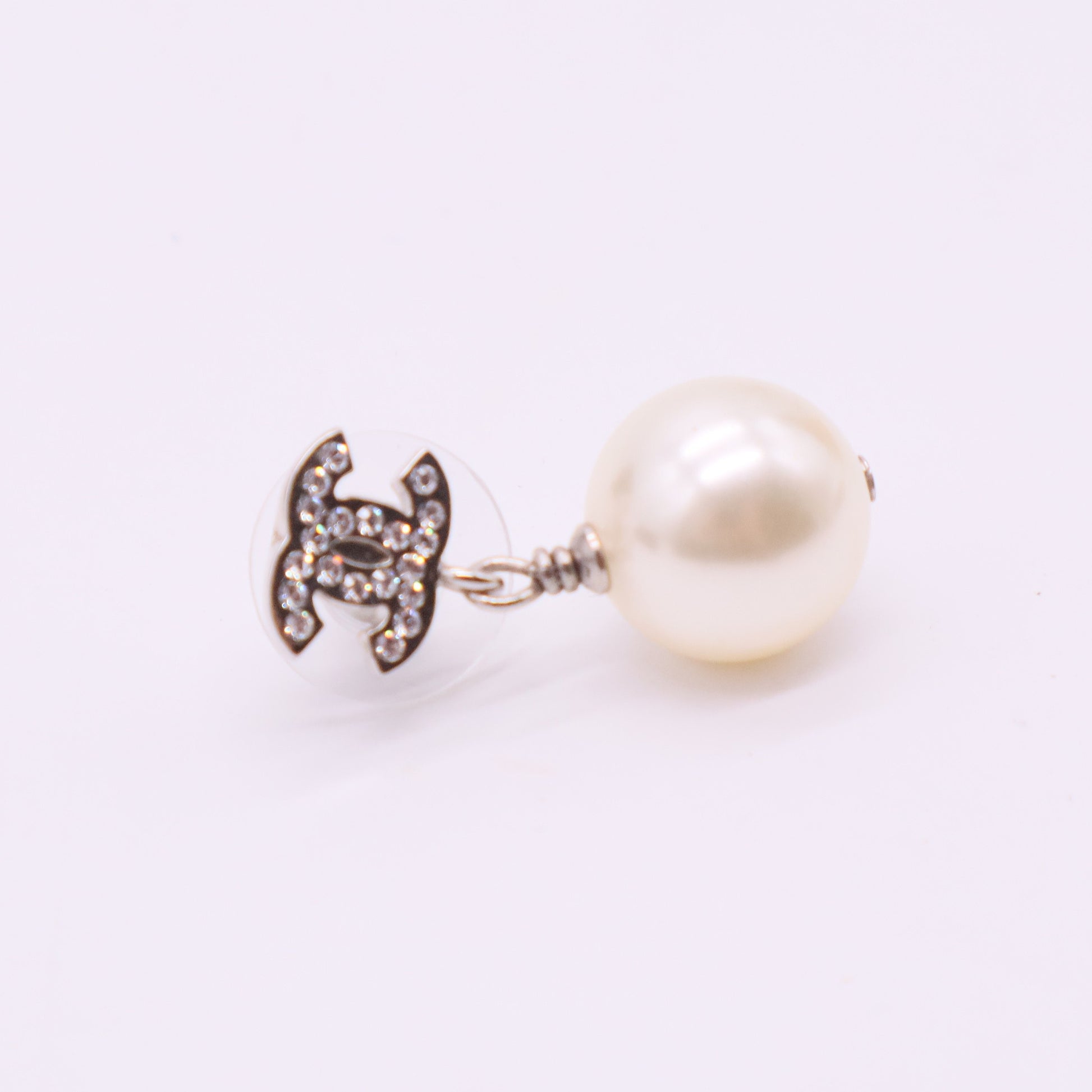 Rhinestone Pearl Drop Earrings twins