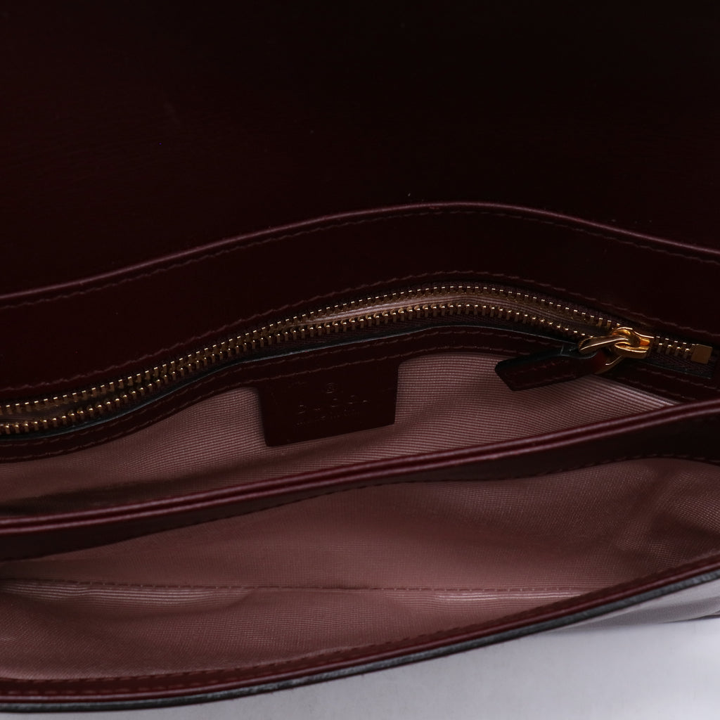 Vitello Palmellato Lux Small Arli Flap Shoulder Bag Vintage Bordeaux B21890