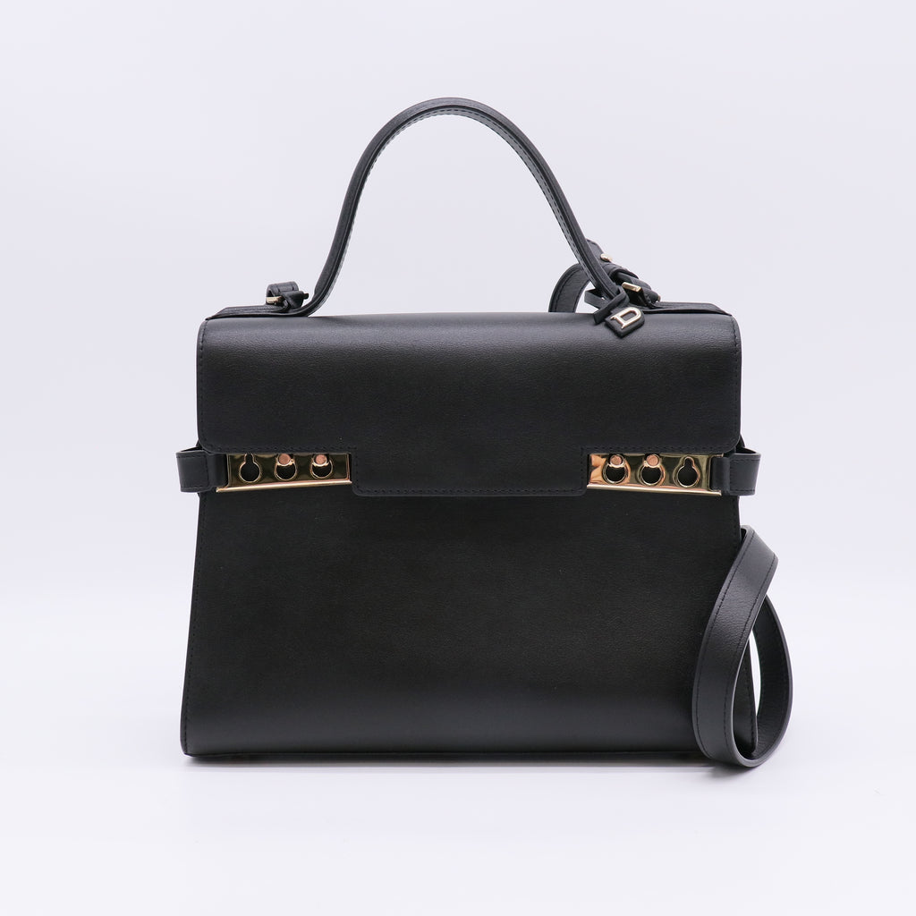 Delvaux Tempête MM Bag in Black Smooth Calfskin Leather B22733