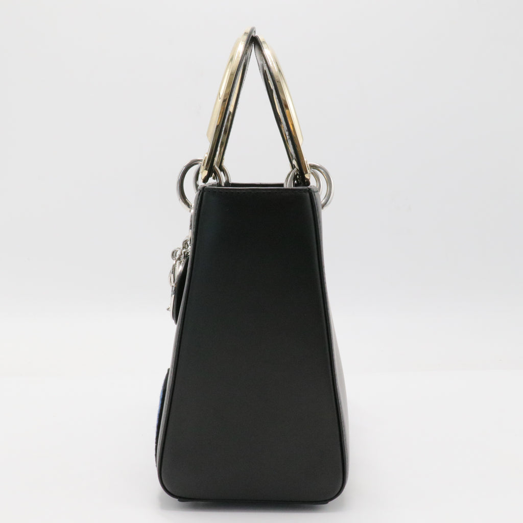Lady Dior Bag Patch Embellished Leather Medium
