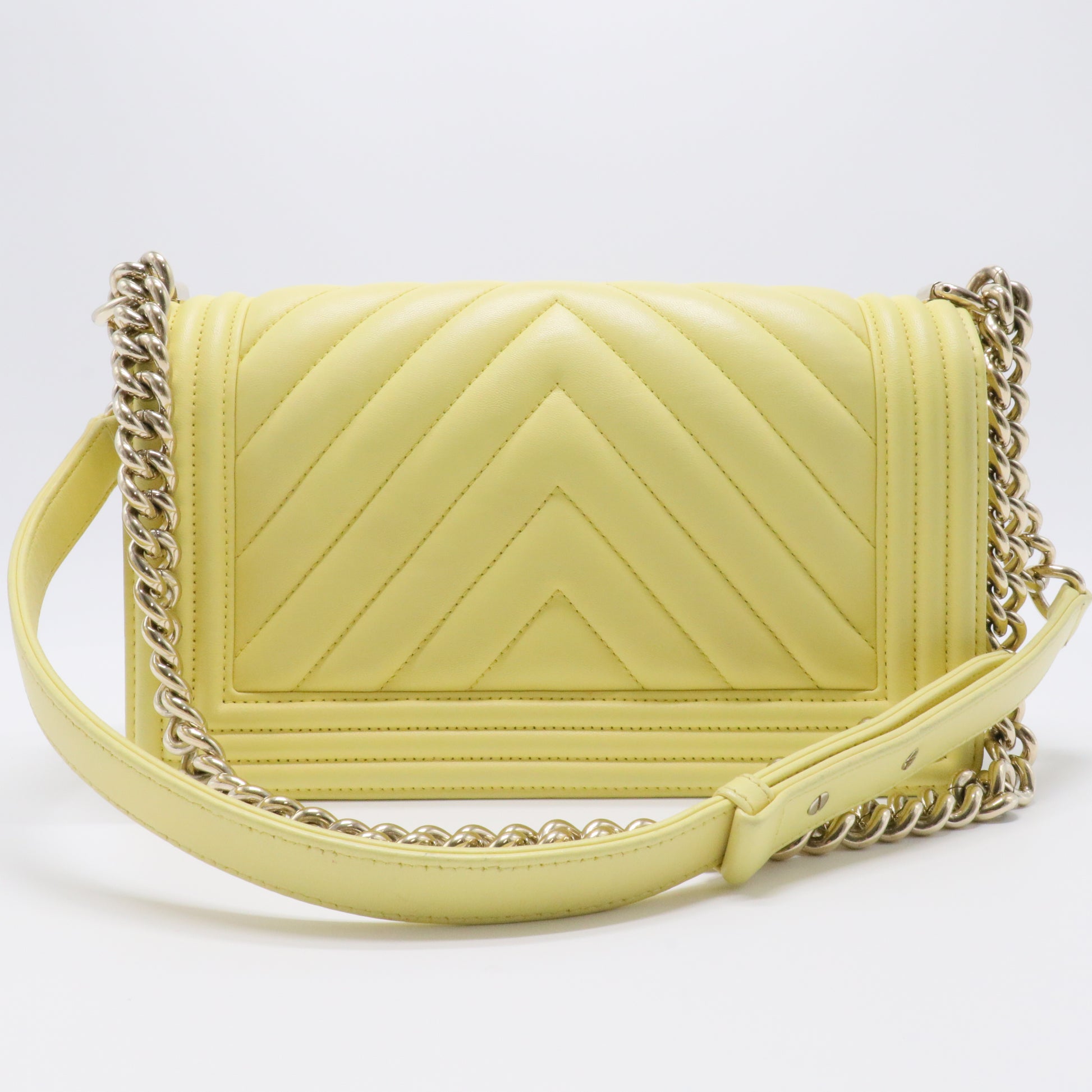 Iridescent Lambskin Chevron Quilted Medium Boy Flap