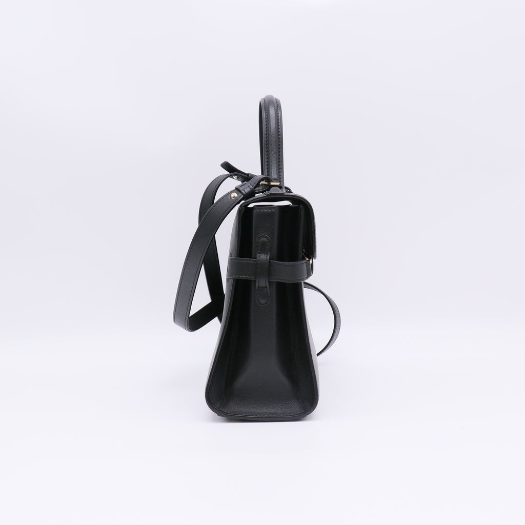 Delvaux Tempête MM Bag in Black Smooth Calfskin Leather B22733