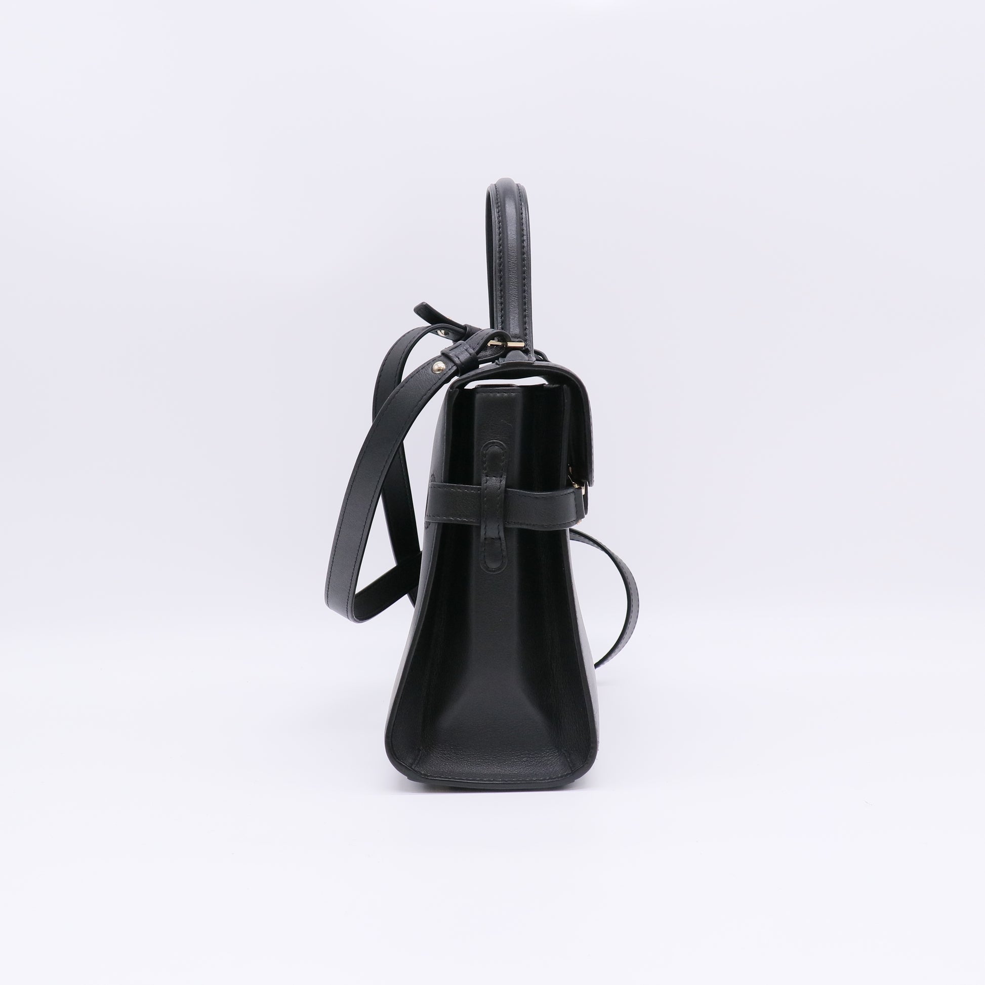Delvaux Tempête MM Bag in Black Smooth Calfskin Leather B22733