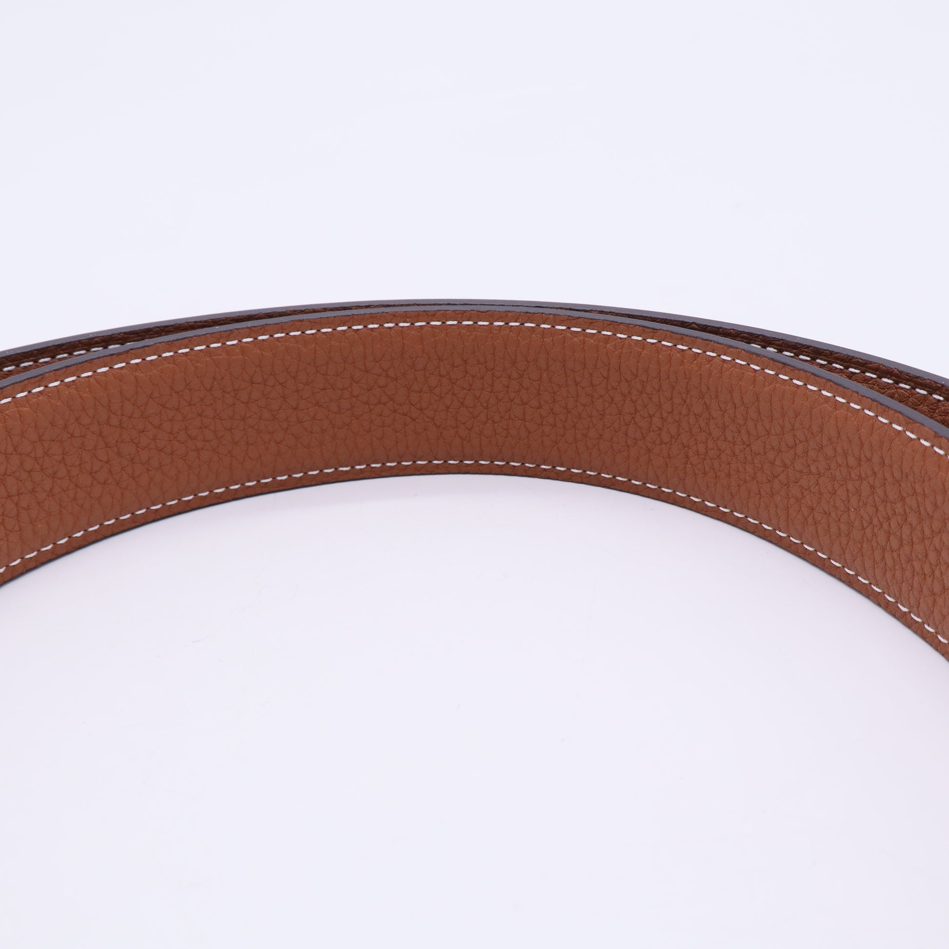 Hermès Hermes Box Togo 32mm Reversible H Belt 80 32 Black Gold twins LDJ3442