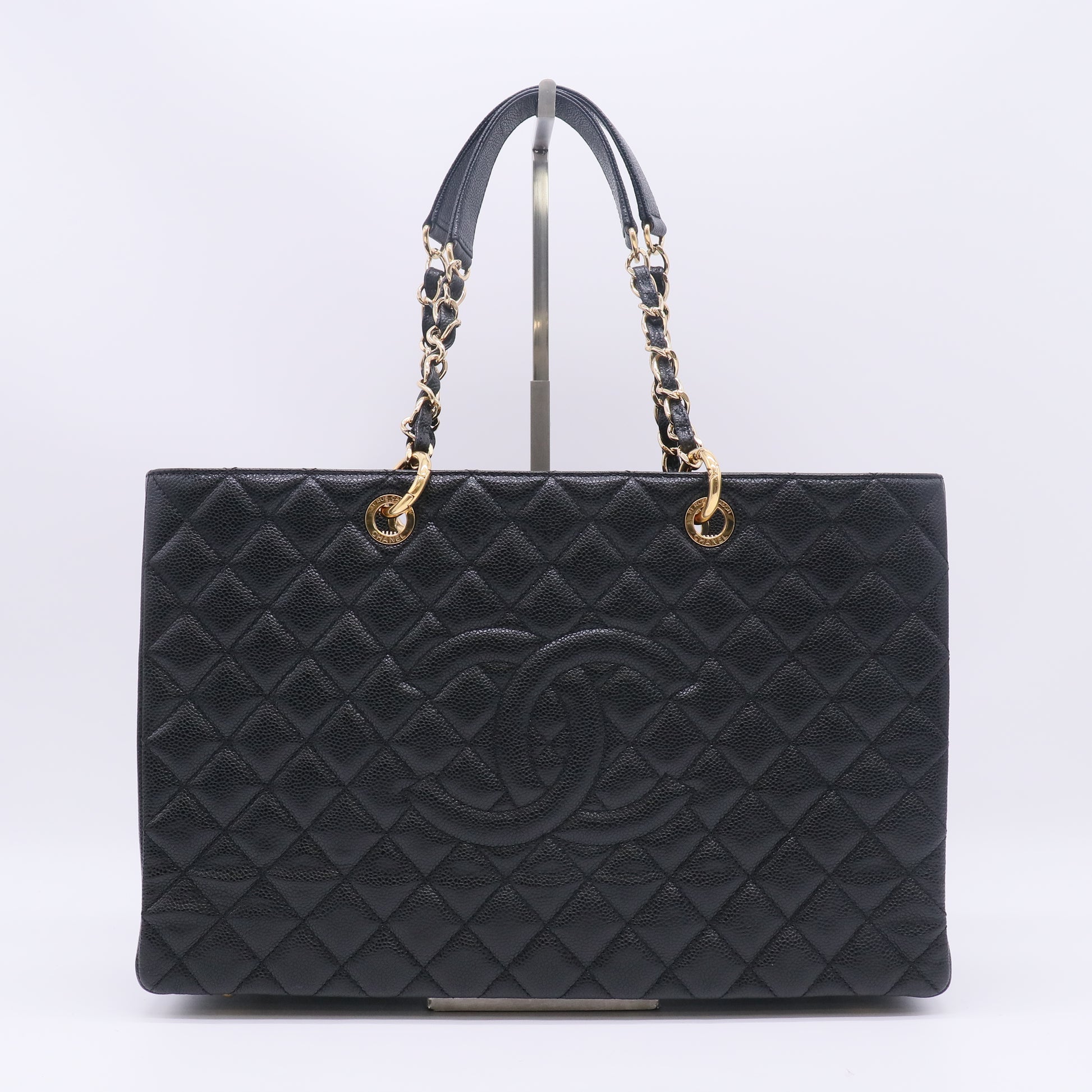 Chanel Grand Shopping Tote (GST) XL Black Caviar Gold Hardware twins B23745