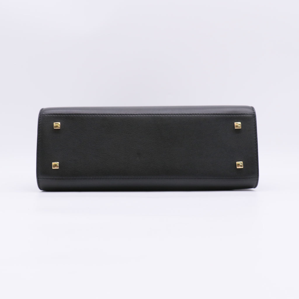 Delvaux Tempête MM Bag in Black Smooth Calfskin Leather B22733