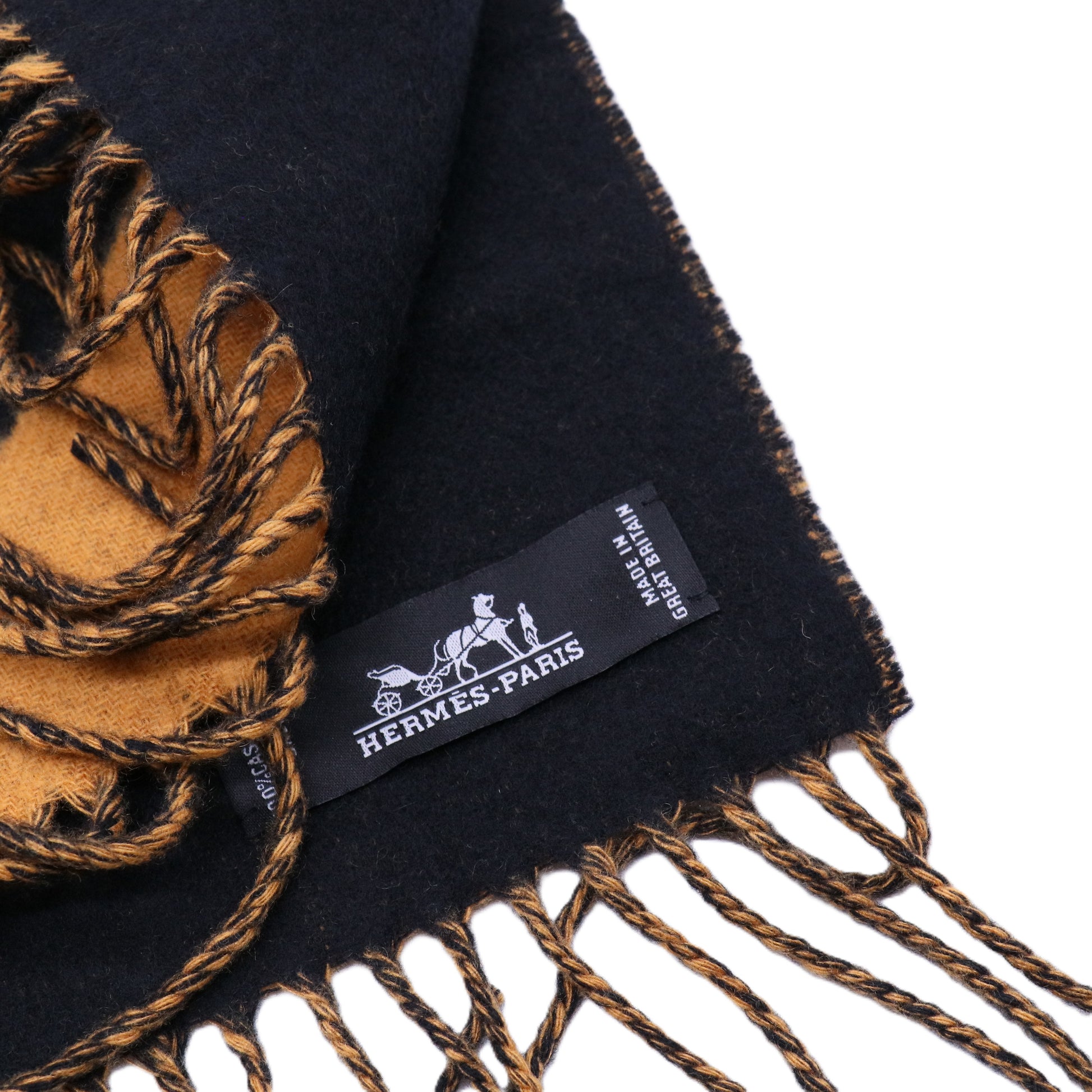 Geometric Two-Tone Wool Scarf