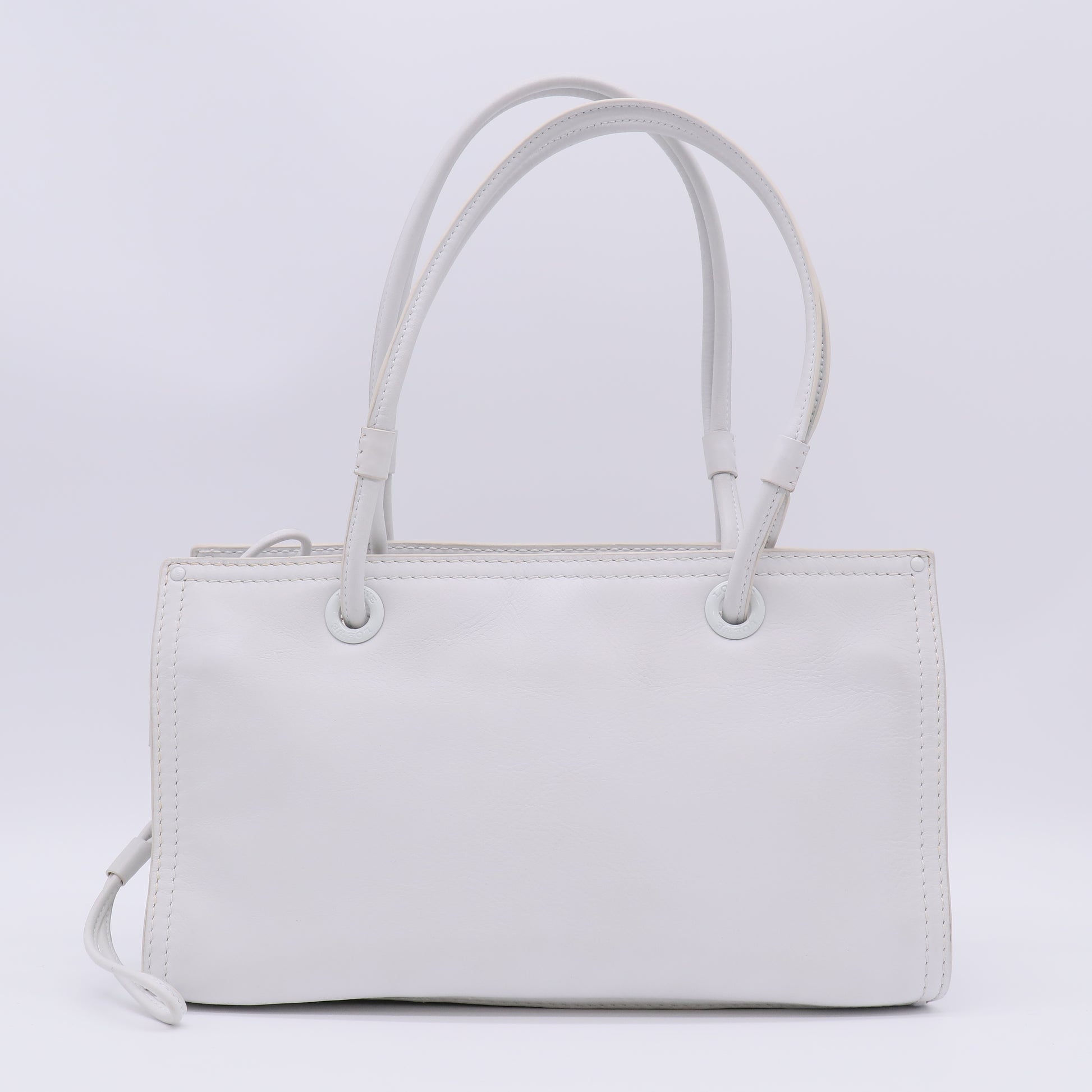 Loewe Vintage Crown Studded Shopper Tote Bag White twins B23698