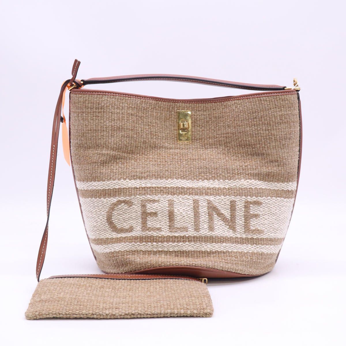 Canvas Smooth Calfskin Logo Bucket 16 Bag Twins LDZ1632
