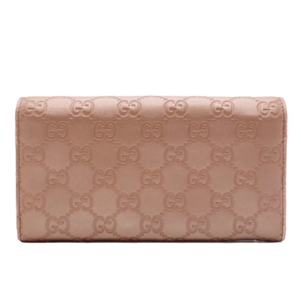 Guccissima Continental Heart Wallet Beige