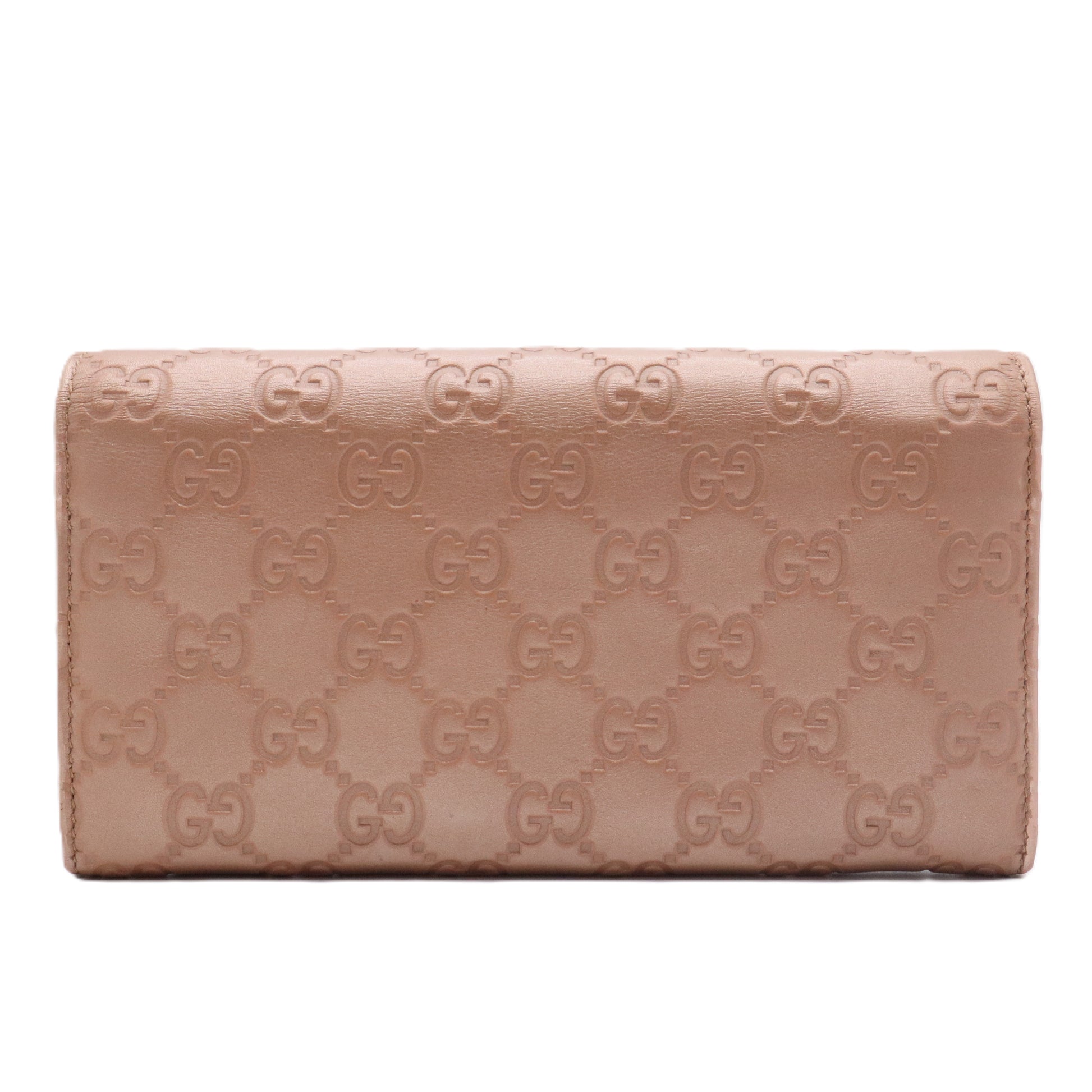 Guccissima Continental Heart Wallet Beige
