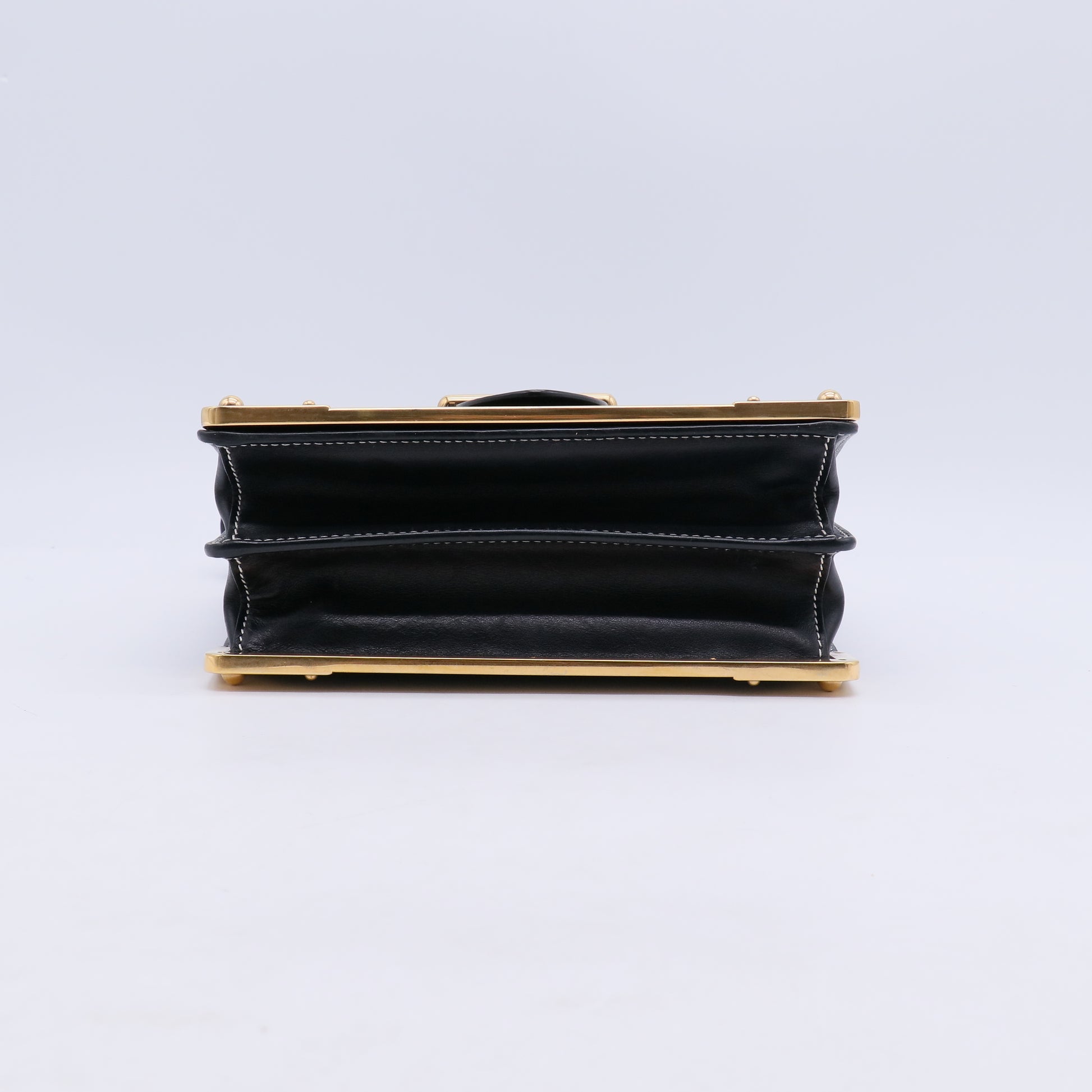 Black Laser Cut Saffiano Leather and City Calf Leather Cahier Bag B21579