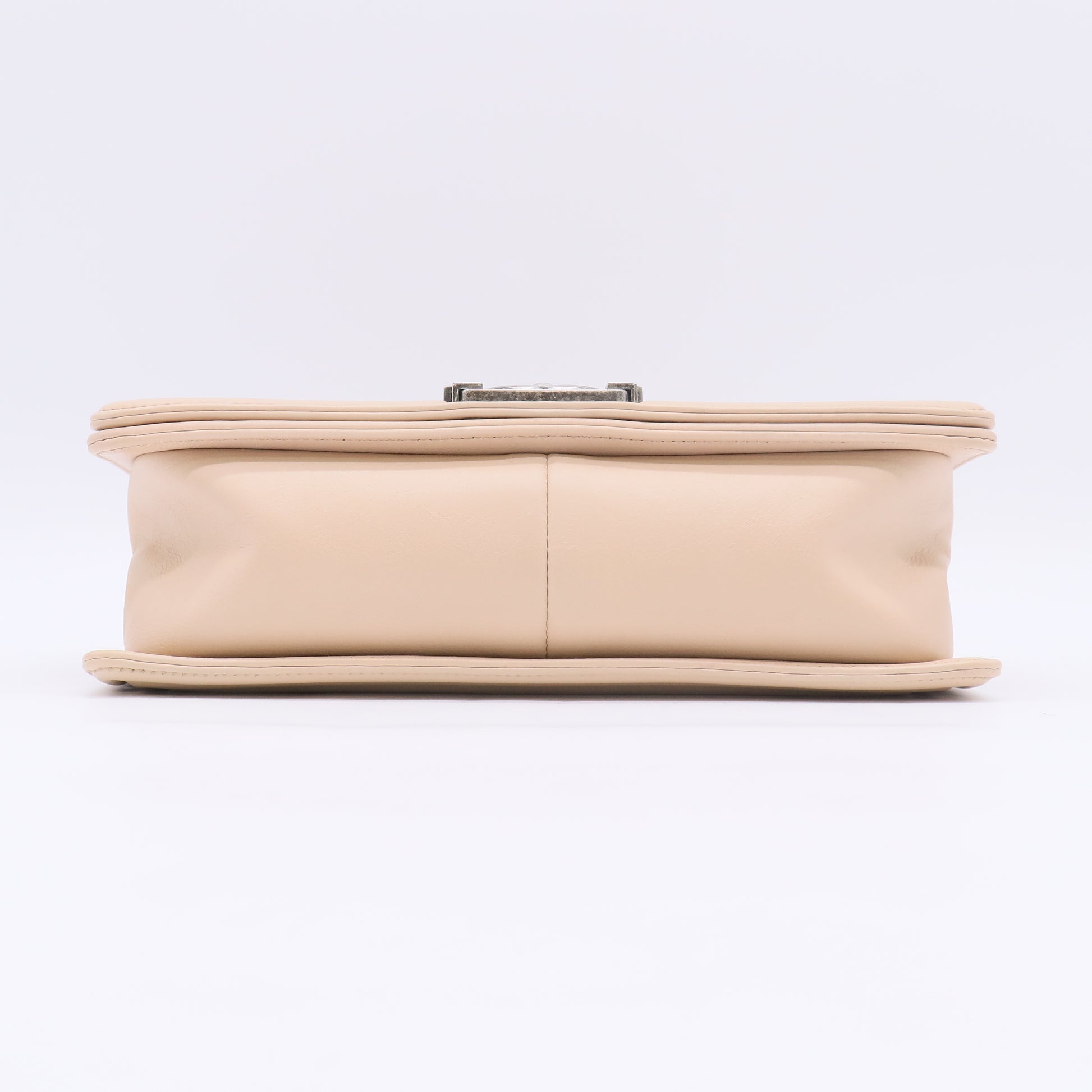 Chanel Calfskin Stitch Medium Boy Flap Bag Ruthenium Hardware twins B23753