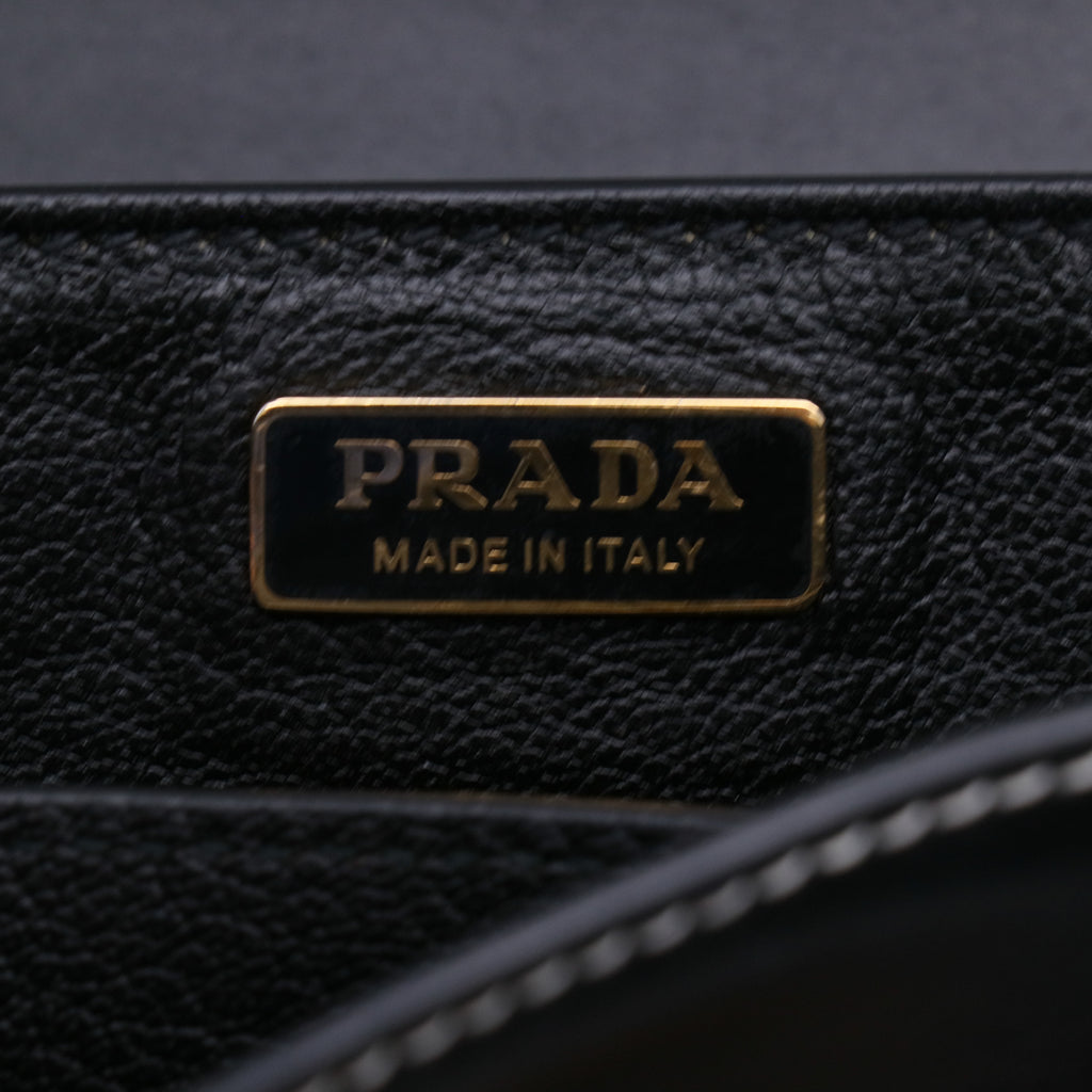 Black Laser Cut Saffiano Leather and City Calf Leather Cahier Bag B21579