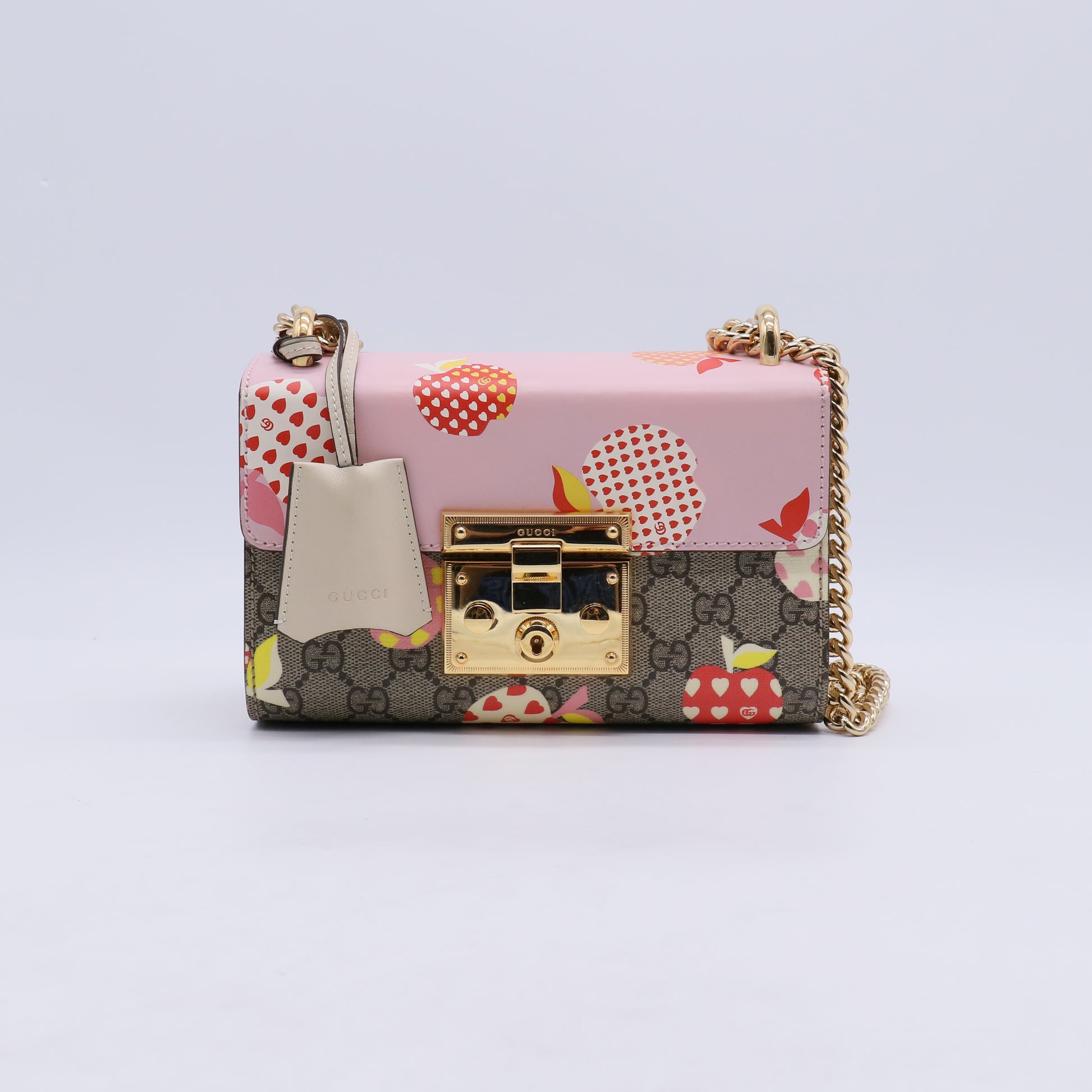 GG Supreme Monogram Les Pommes Small Padlock Shoulder Bag B21556
