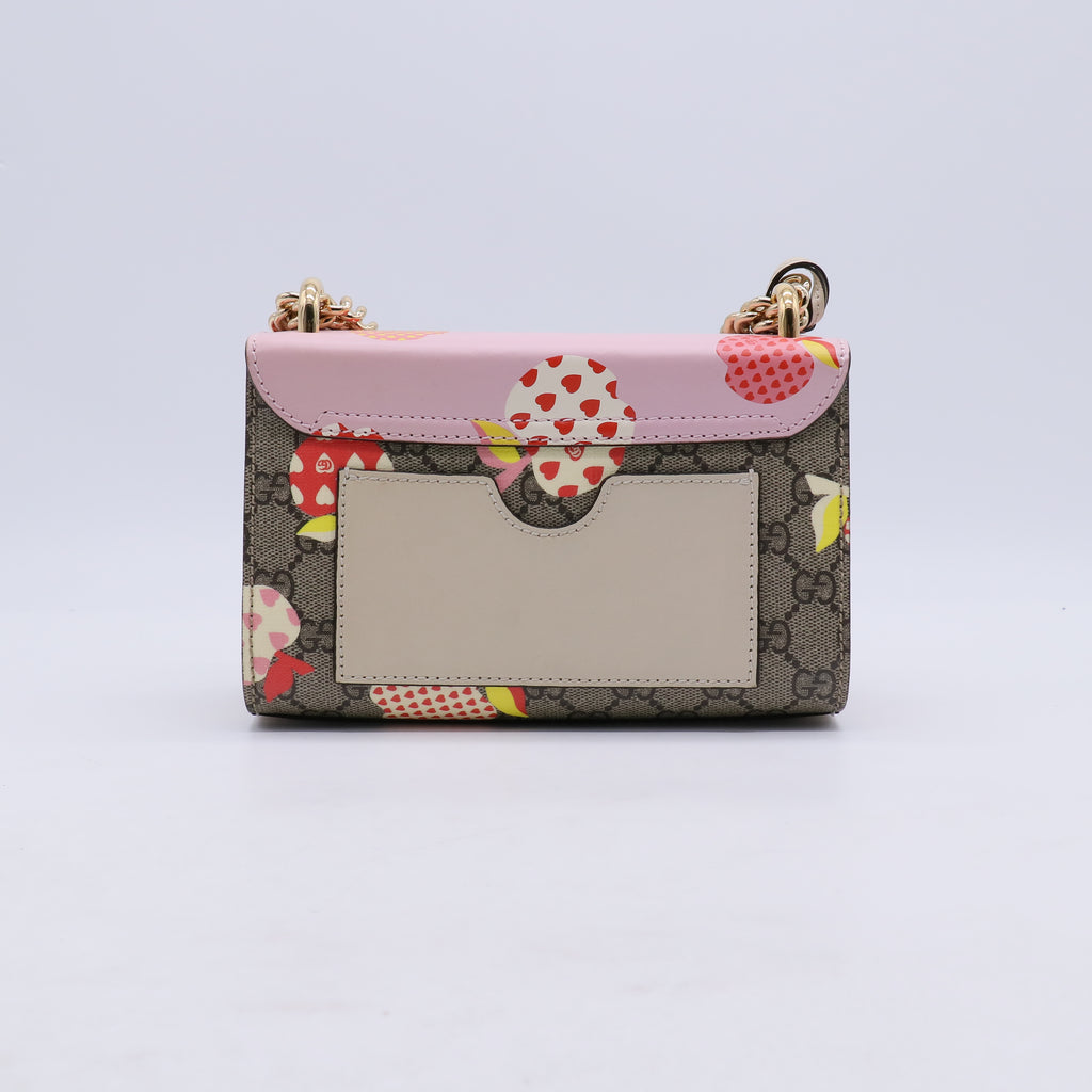 GG Supreme Monogram Les Pommes Small Padlock Shoulder Bag B21556