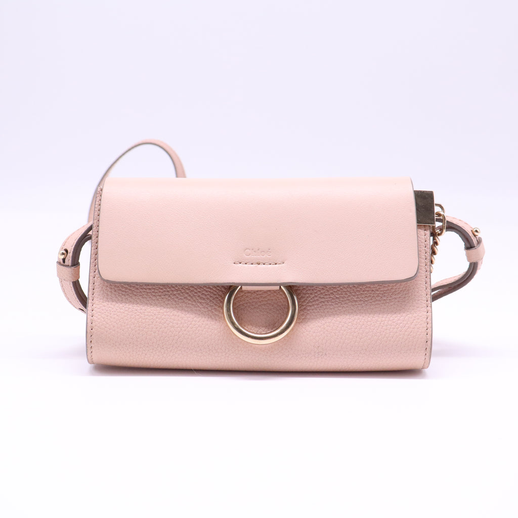 Chloe Faye Crossbody Wallet on a Chain Bag Blush twins B21991