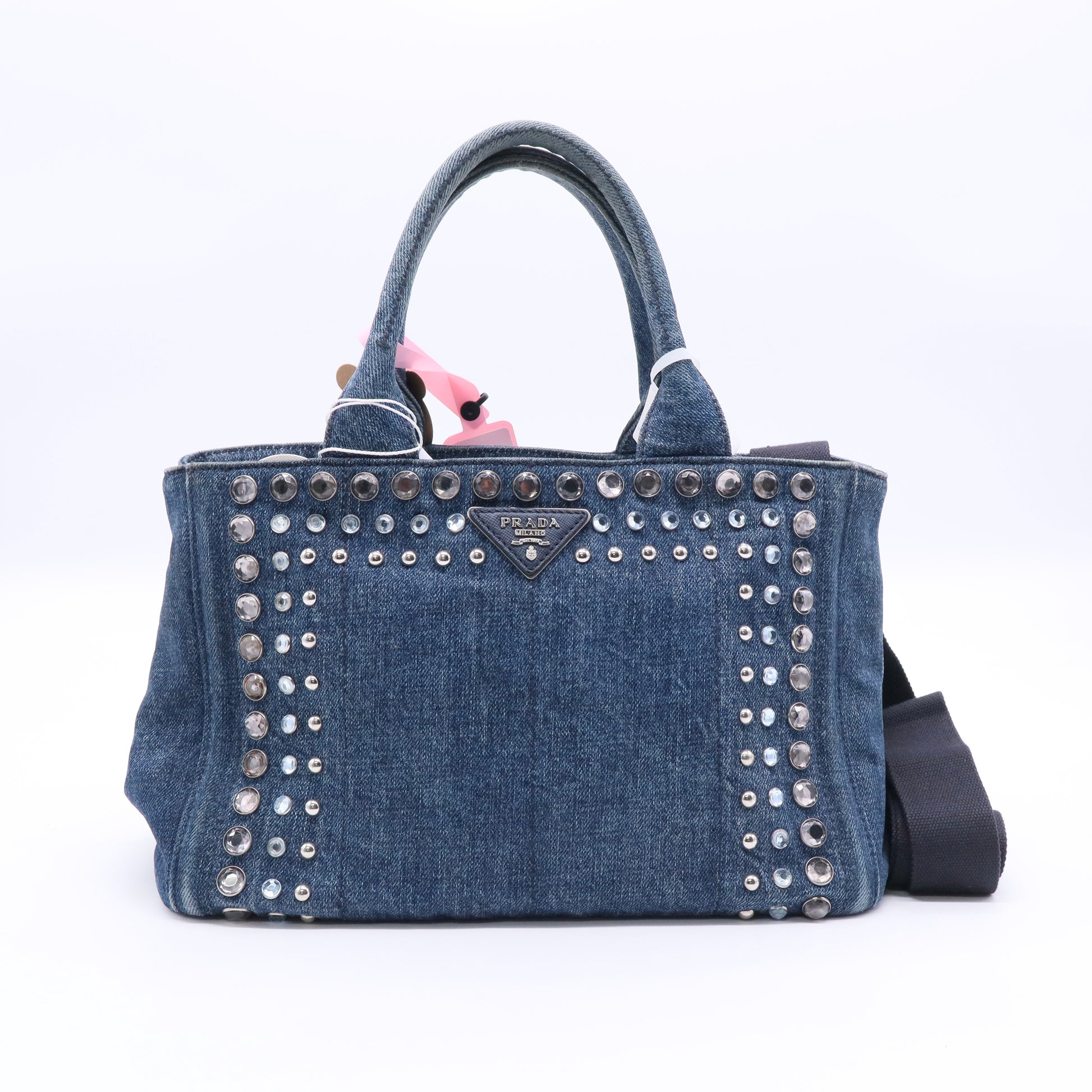 PRADA Canapa Convertible Tote Denim Twins LDJ3460
