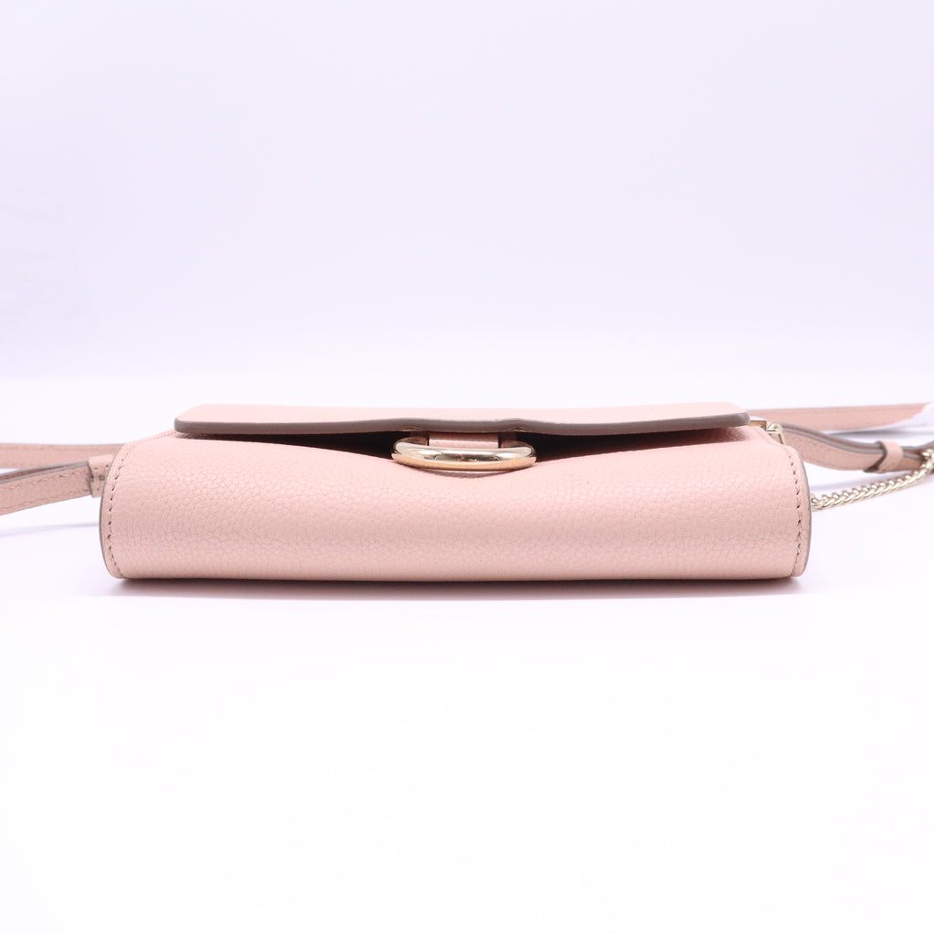 Chloe Faye Crossbody Wallet on a Chain Bag Blush twins B21991