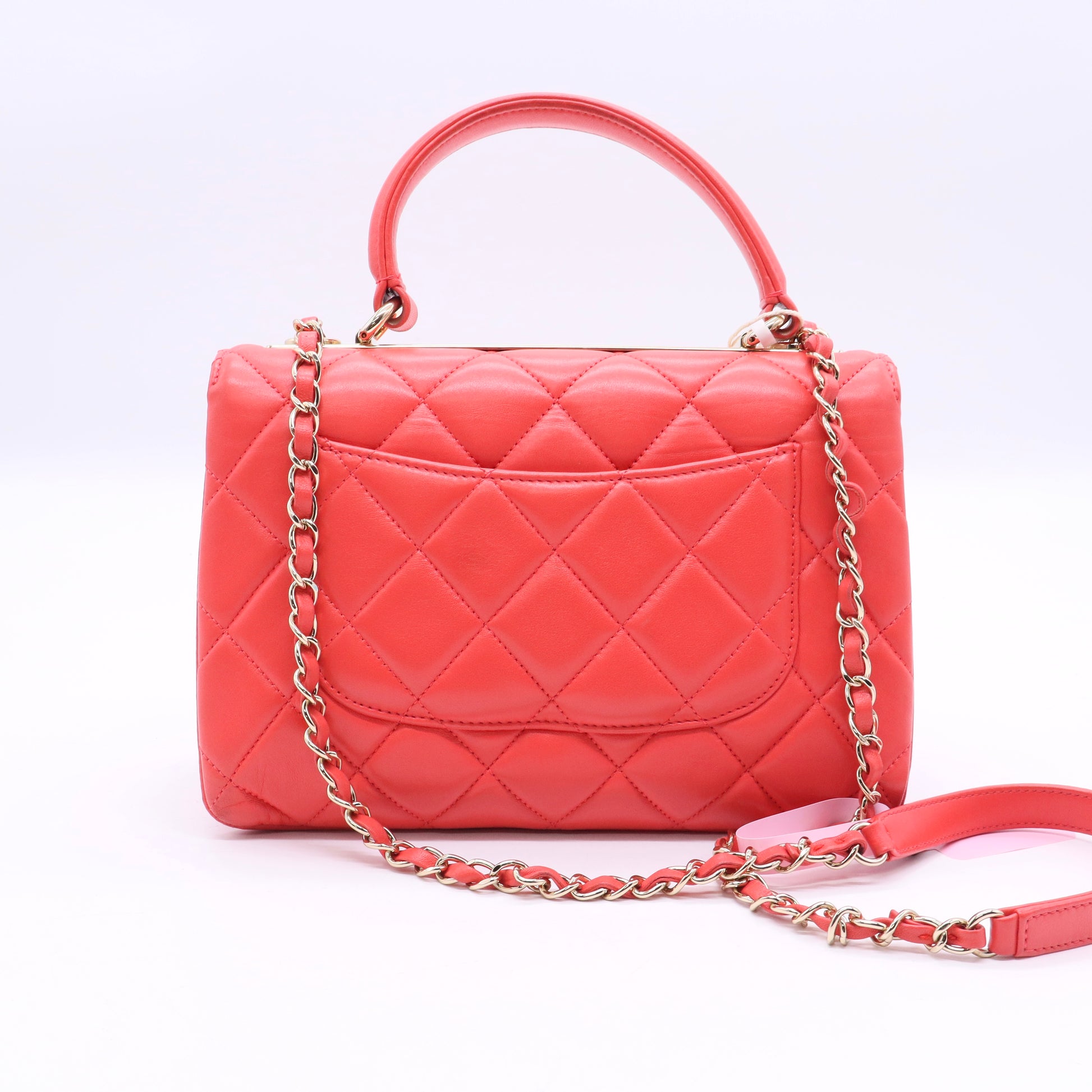 Trendy CC Top Handle Bag Quilted Lambskin Medium Twins LDJ3455