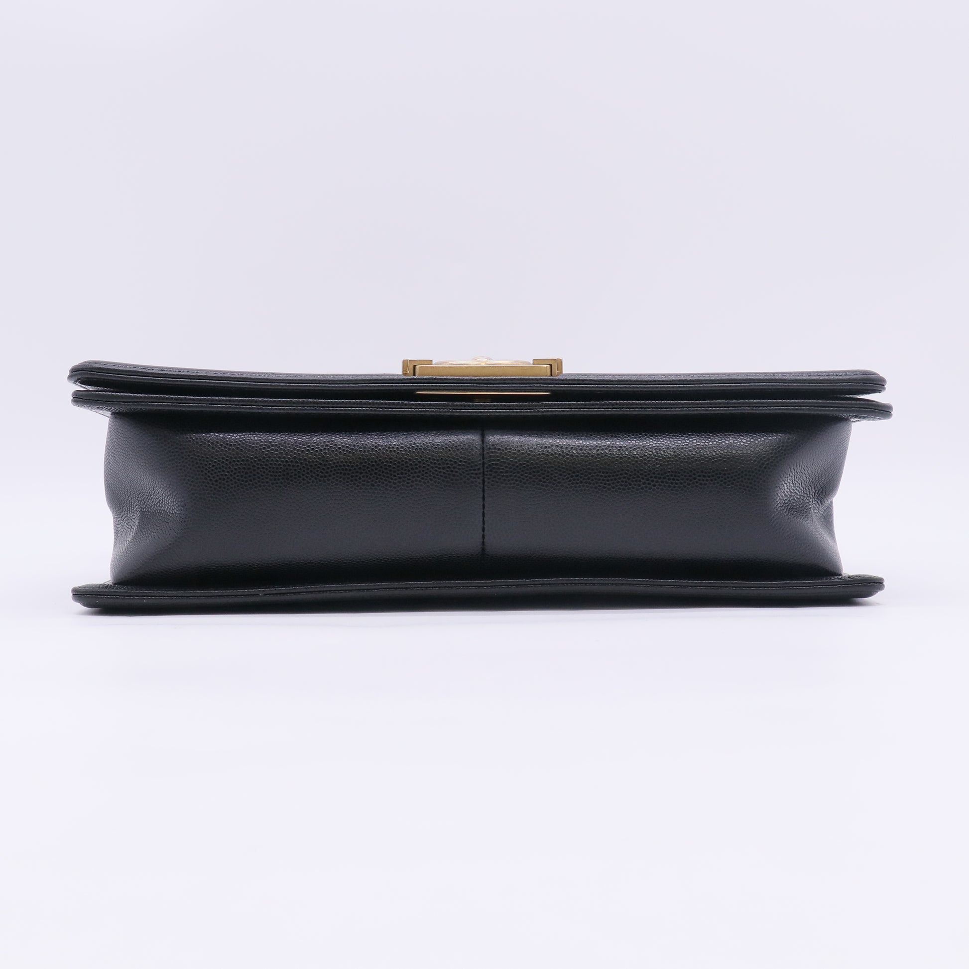 Chanel Caviar Quilted large Boy Flap Bag Black Aged Gold Hardware twins B23841