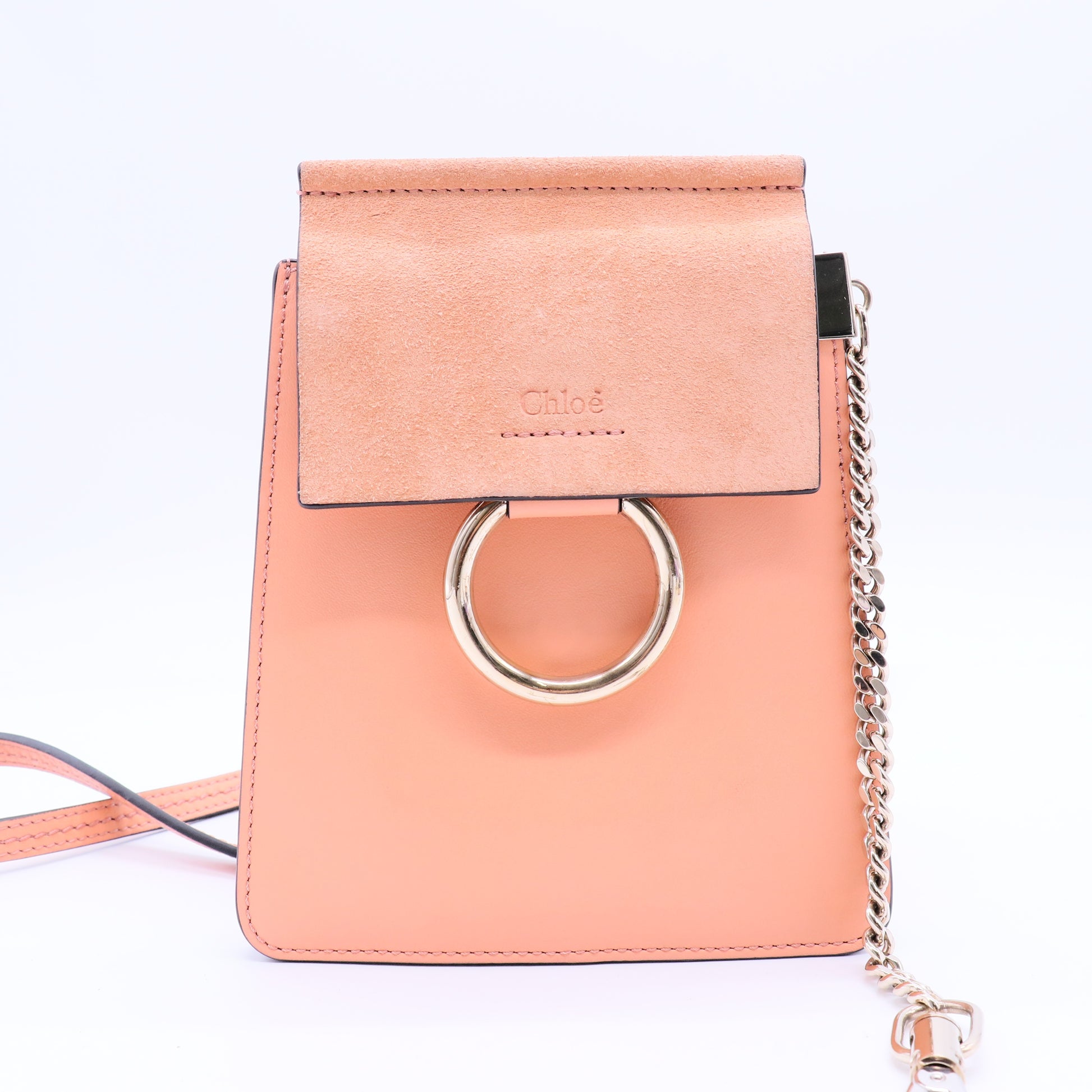 Faye Bracelet Crossbody Bag Leather and Suede Mini