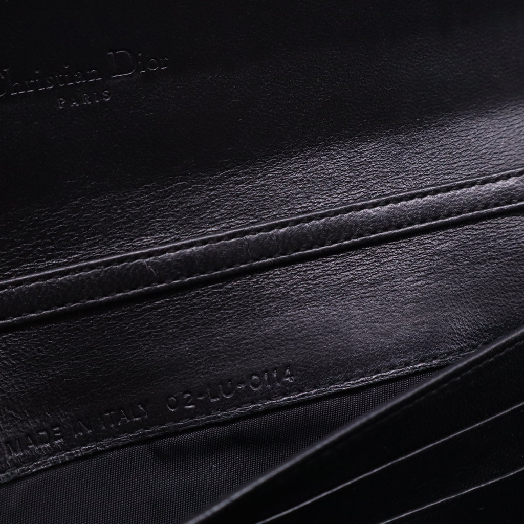 Dior Black Cannage Leather Rendezvous Wallet on Chain twins B22012
