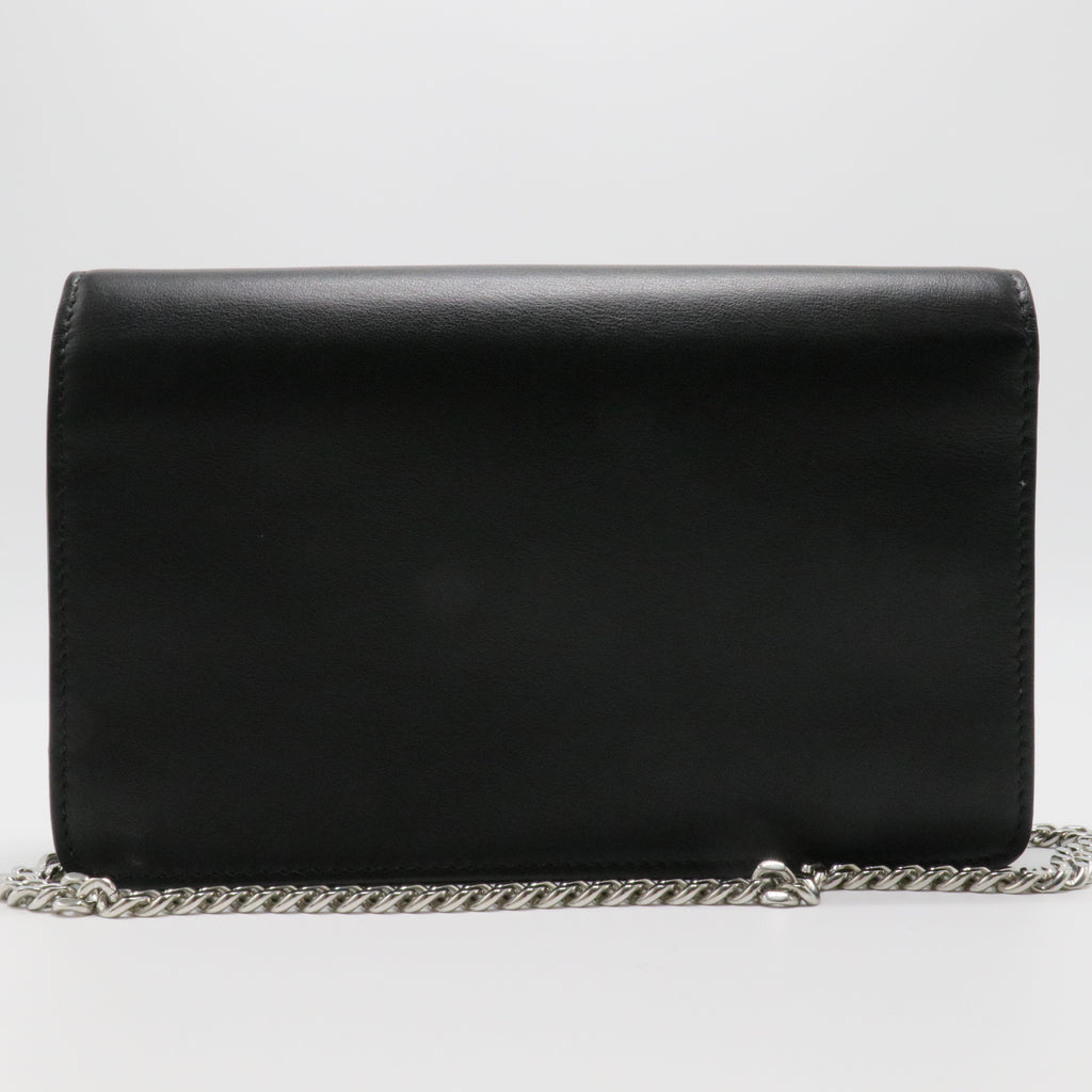 Fendi Black Leather Hypnoteyes Wallet On Chain