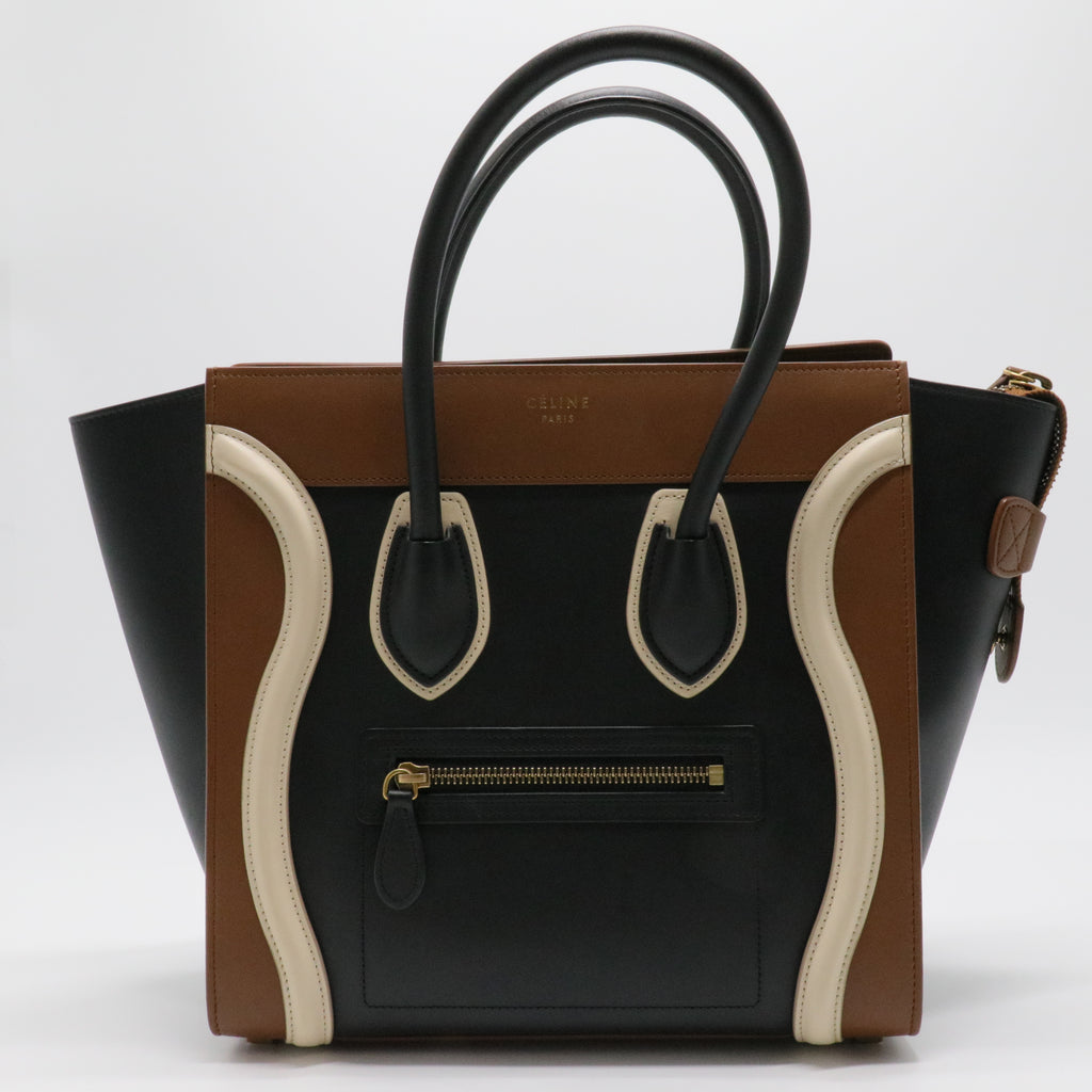 Smooth Calfskin Micro Tri-Color Luggage Black