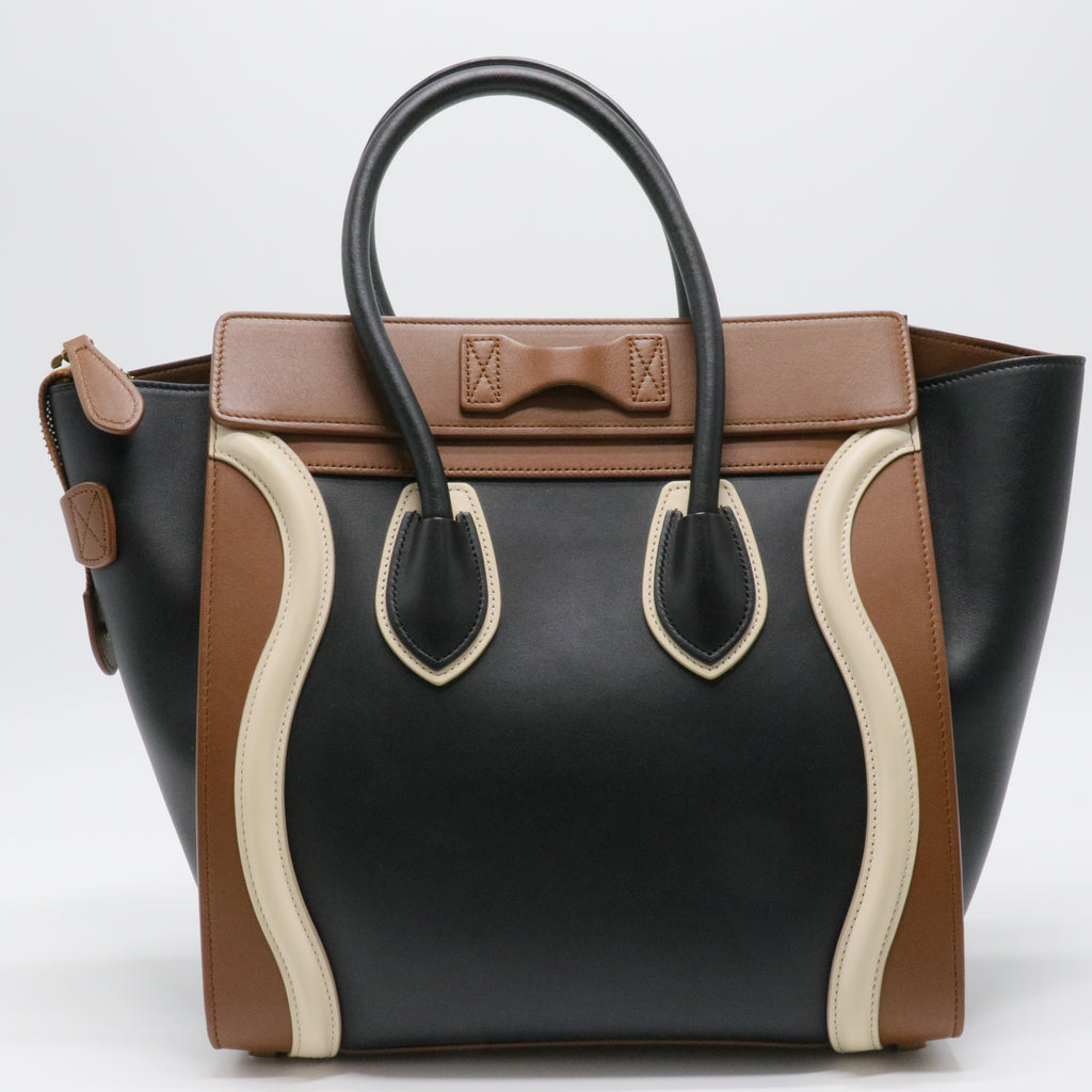 Smooth Calfskin Micro Tri-Color Luggage Black