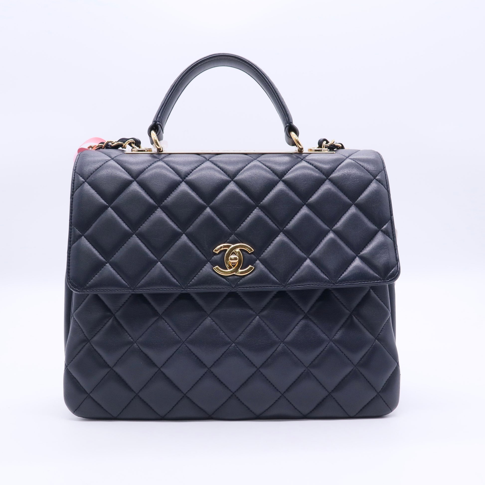 Trendy CC Top Handle Bag Quilted Lambskin Large B21394
