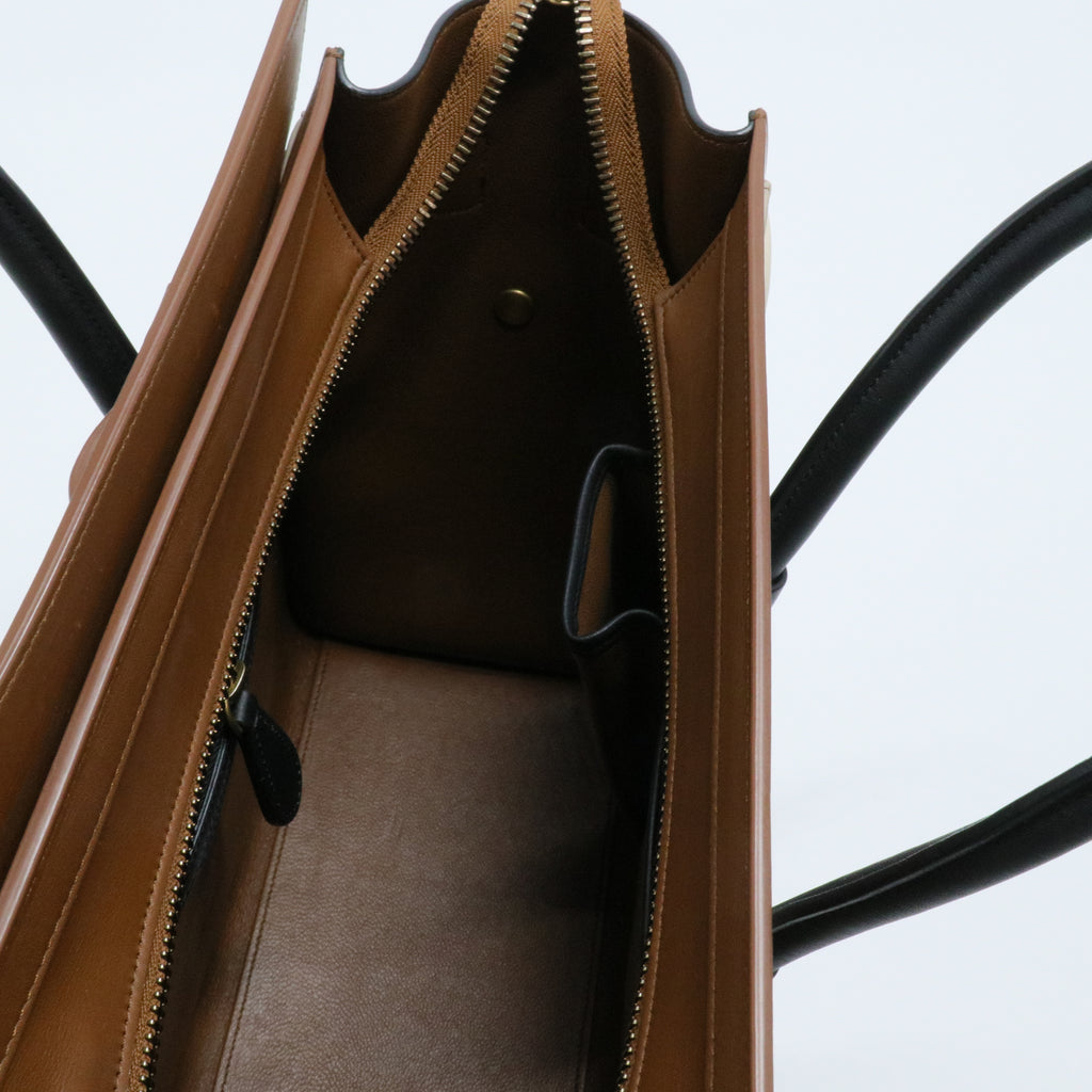 Smooth Calfskin Micro Tri-Color Luggage Black