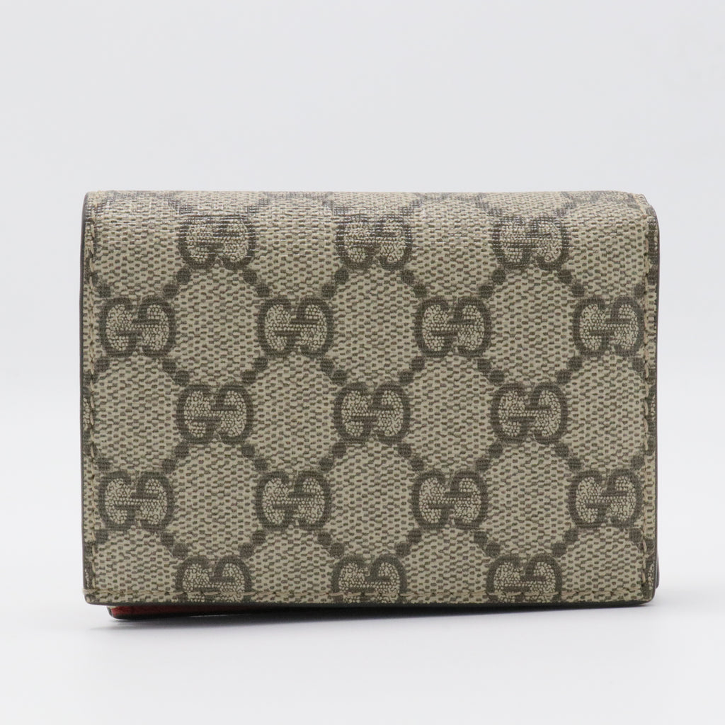 Cherries Flap Card Case Guccissima Leather