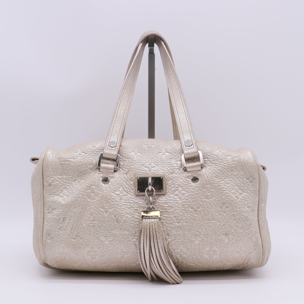 Louis Vuitton Limited Edition Peach Monogram Shimmer Comete Bag Twins B23174