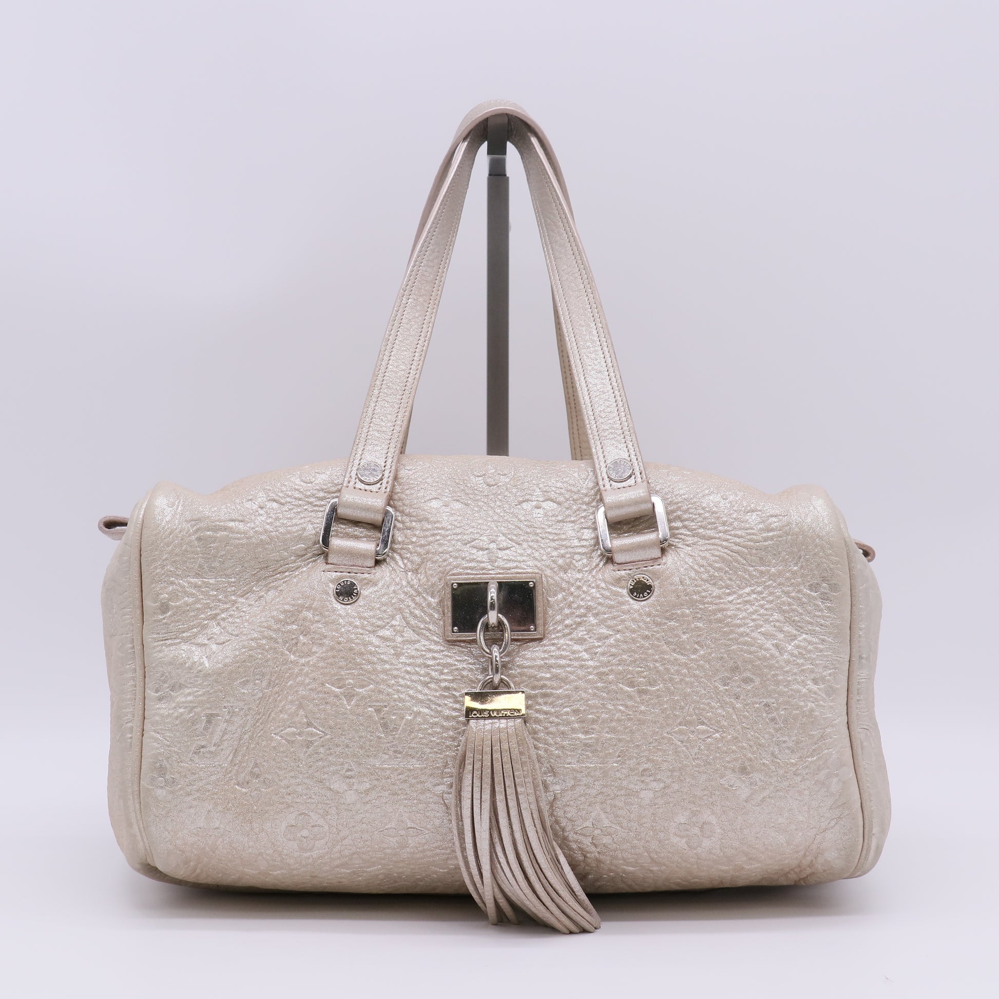 Louis Vuitton Limited Edition Peach Monogram Shimmer Comete Bag Twins B23174