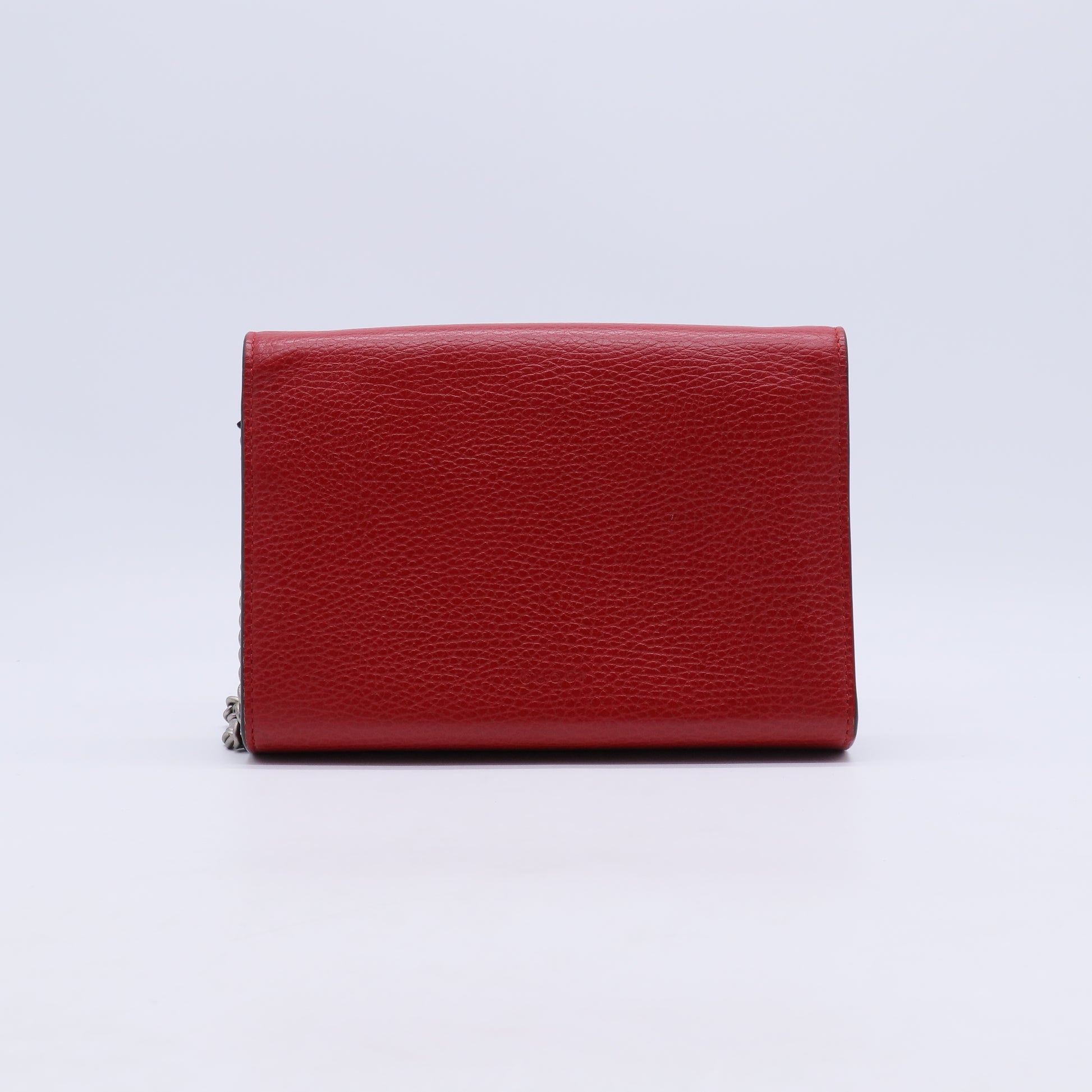 Red Pebbled Leather Dionysus Mini Wallet on Chain Bag B21907