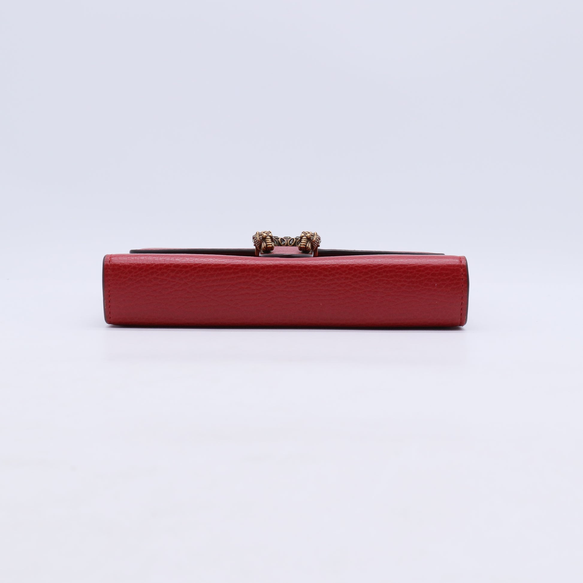 Red Pebbled Leather Dionysus Mini Wallet on Chain Bag B21907