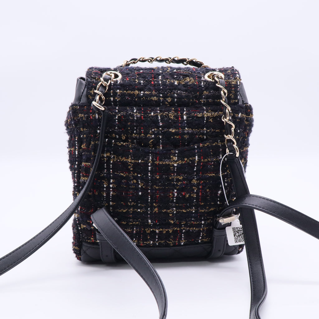 Chanel Urban Spirit Backpack Quilted Tweed Small twins LDJ3476
