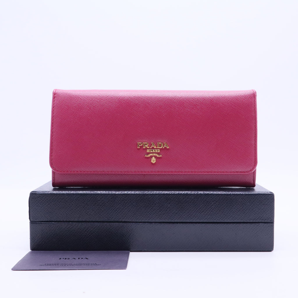 Saffiano Leather Bag Cartera Prada Rosa Prada Saffiano Long Pink W20003