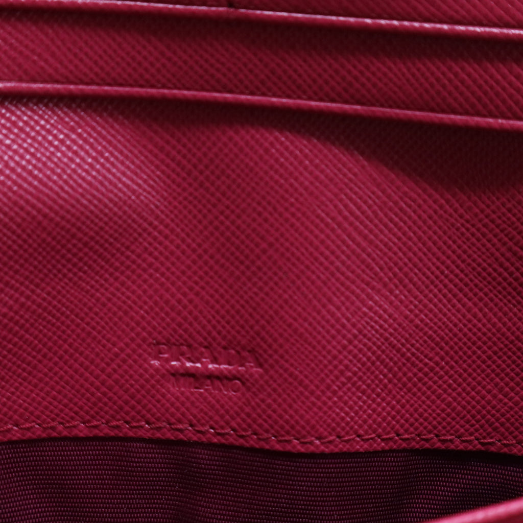 Saffiano Leather Bag Cartera Prada Rosa Prada Saffiano Long Pink W20003